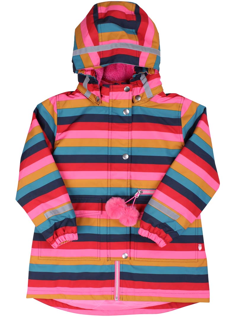 Stribet vinterjakke til pige