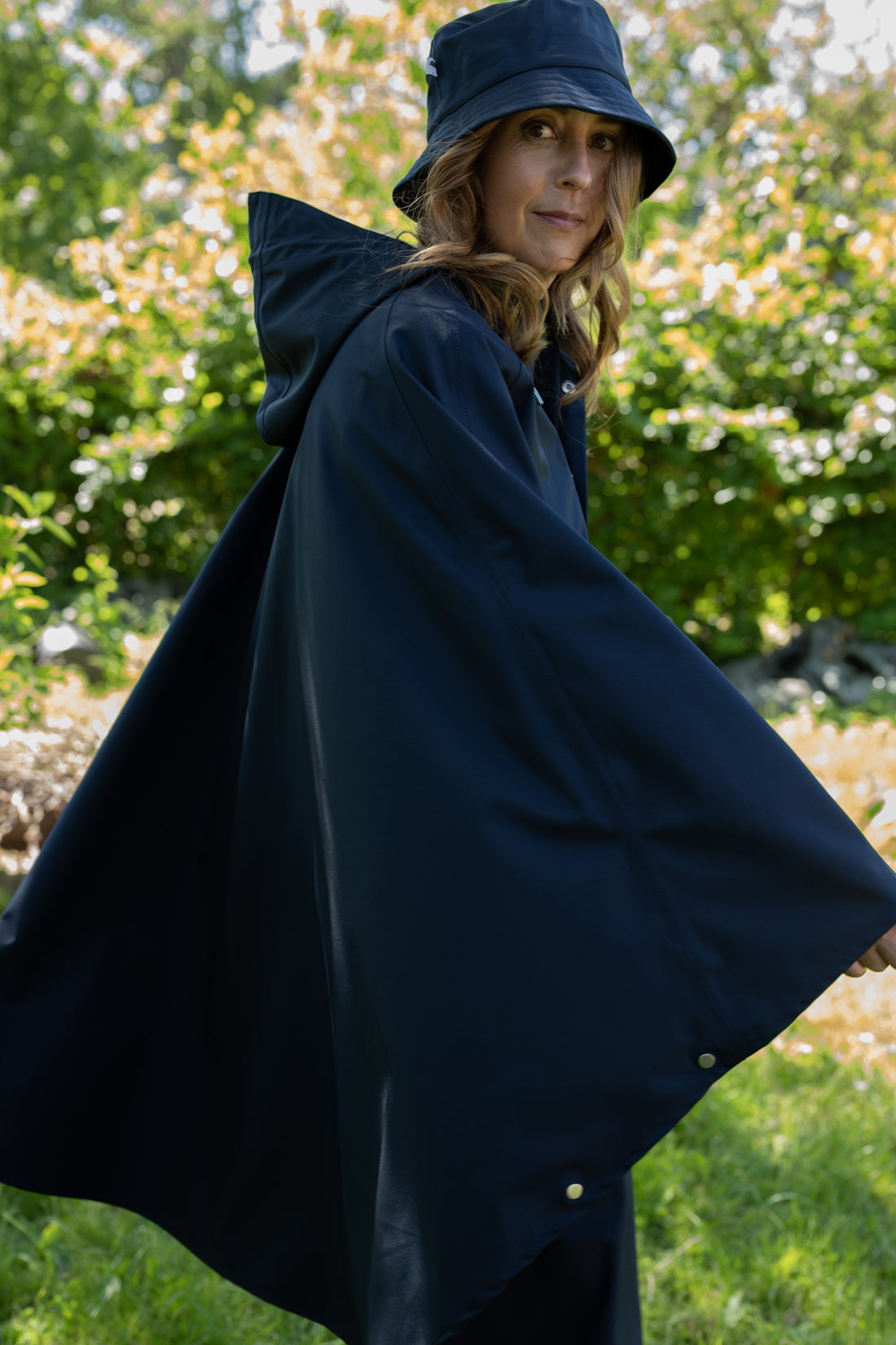 Regn poncho i blå. Regnslag fra Danefæ