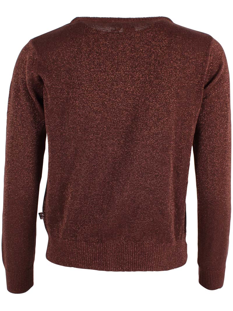 Fin glittercardigan i brunlig nuance til kvinder