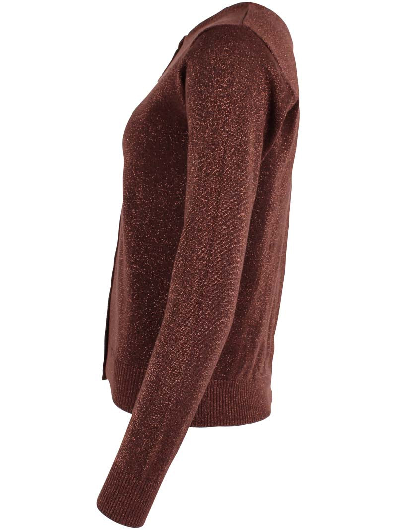 Fin glittercardigan i brunlig nuance til kvinder