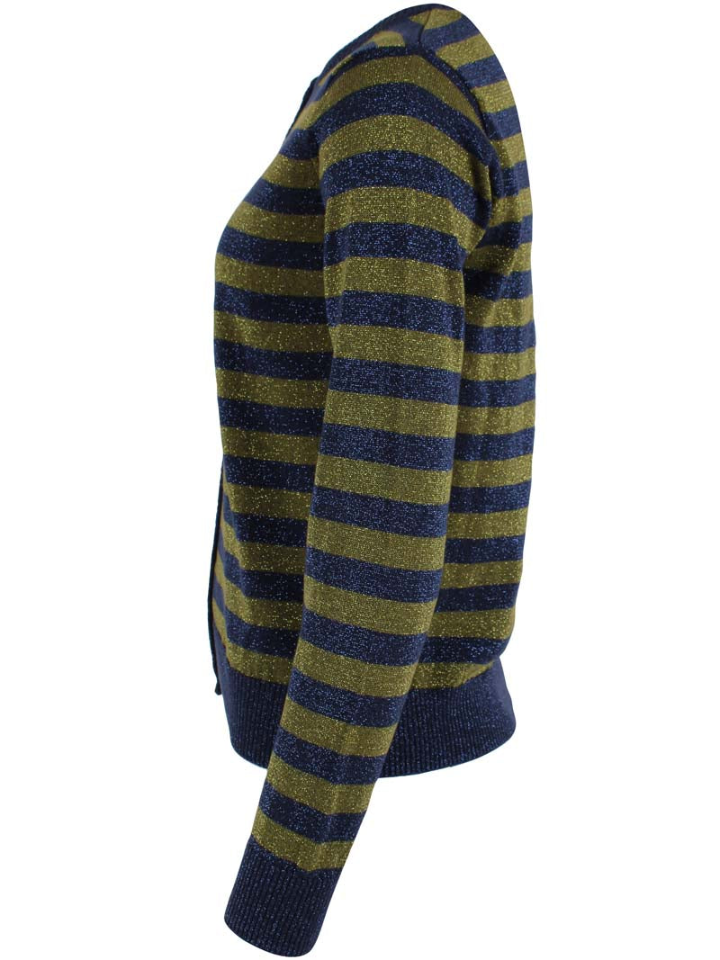 Danesaga Glitter Cardigan Dk Navy/Olive