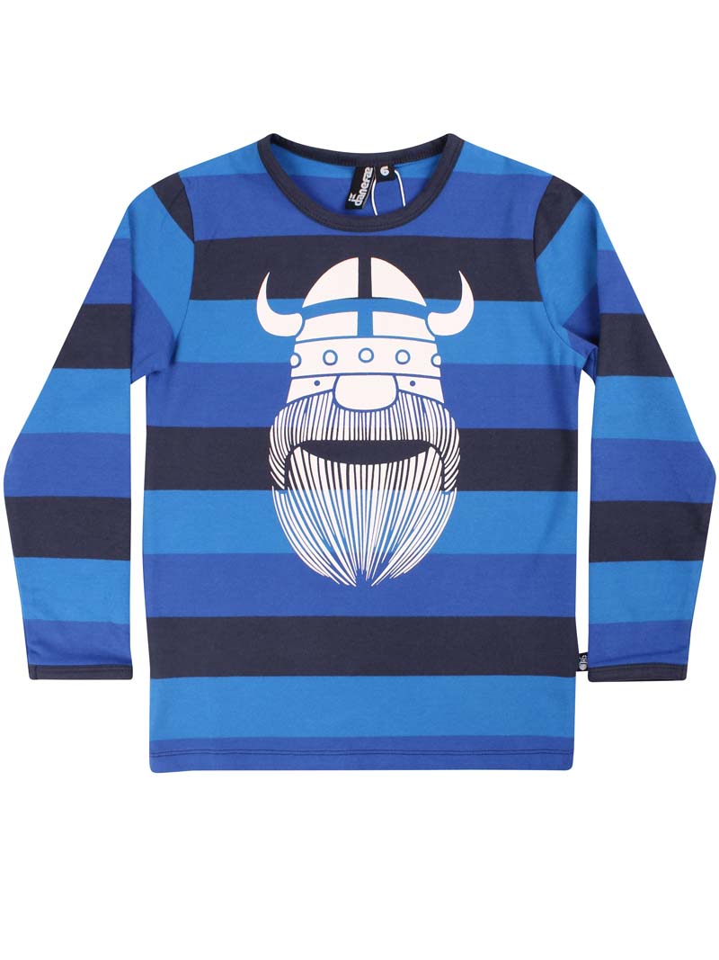 Blå stribet viking trøje til børn