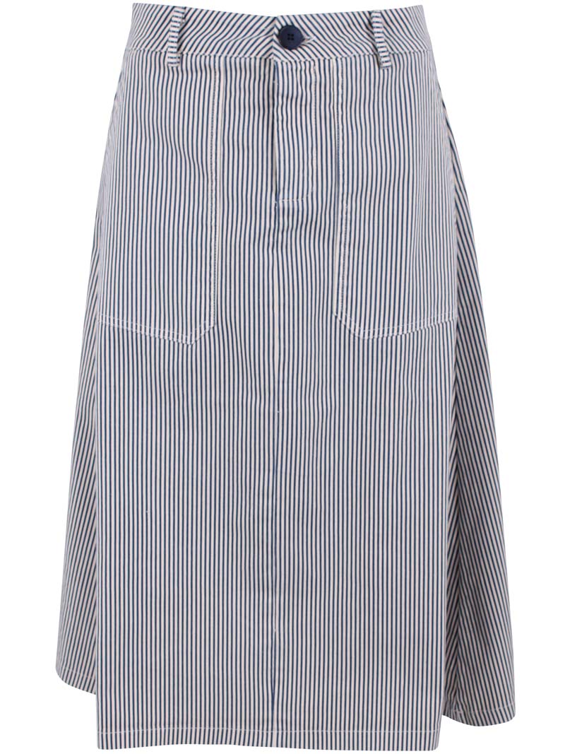 Danesweetie Stretch Canvas Skirt Dk Navy/Chalk