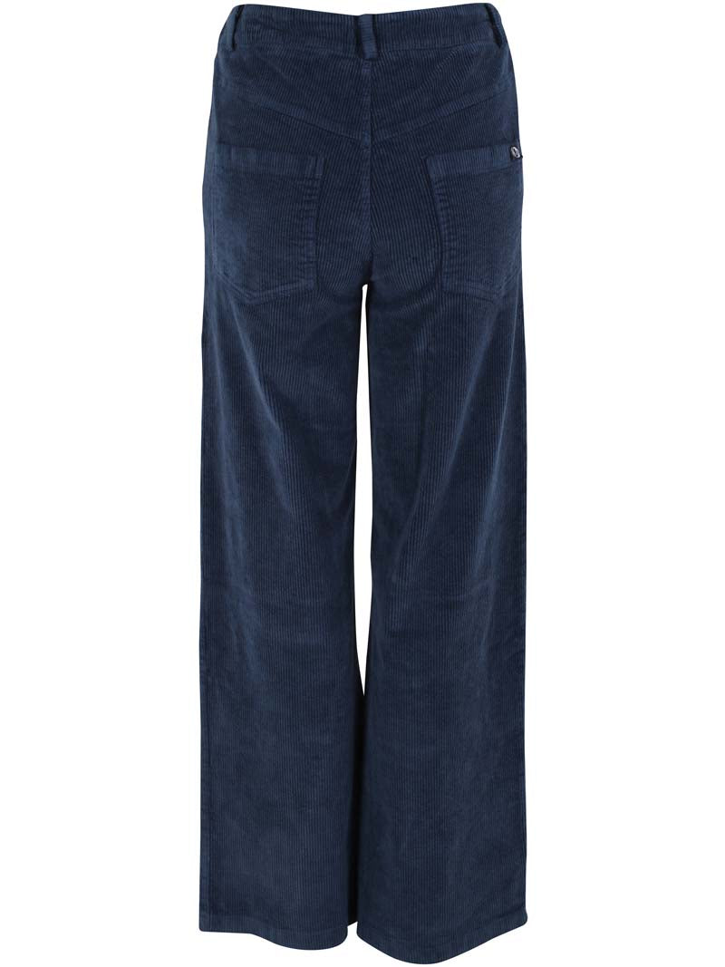 Lækre fløjlsbukser i navyblå til kvinder