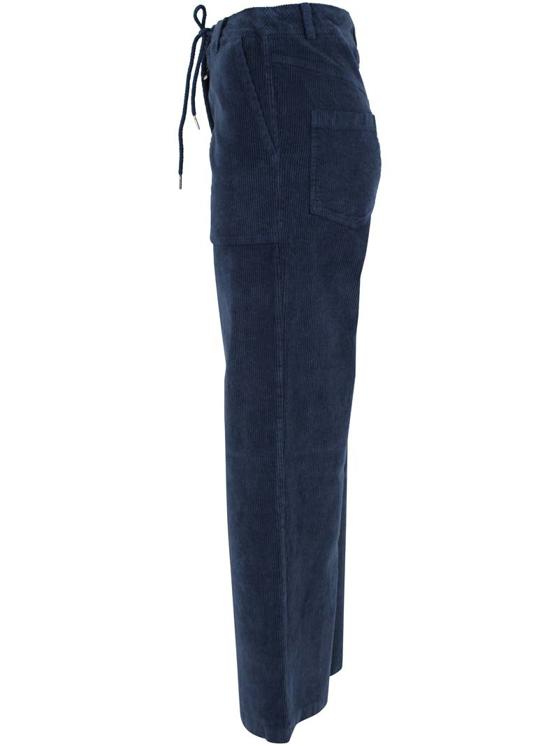 Lækre fløjlsbukser i navyblå til kvinder