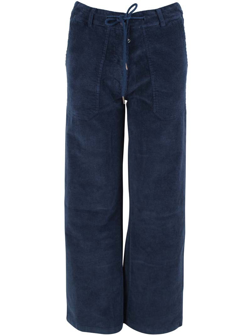 Lækre fløjlsbukser i navyblå til kvinder