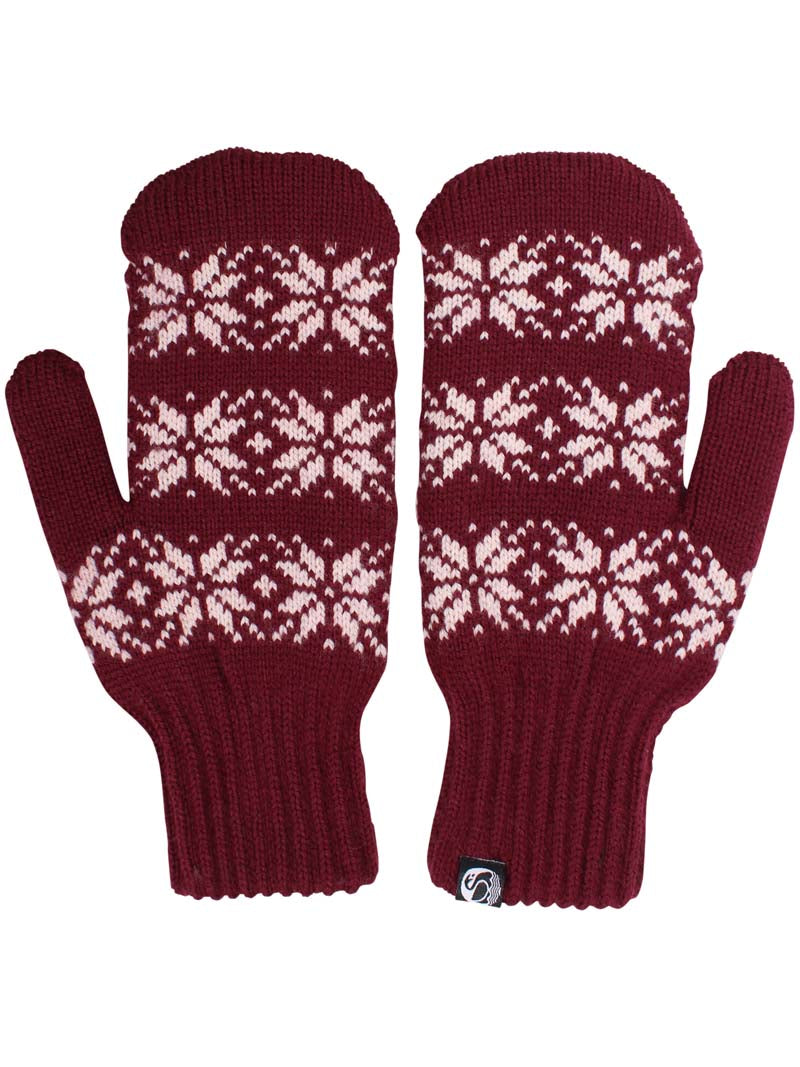 Danicebird Wool Mittens Dk Merlot STAR