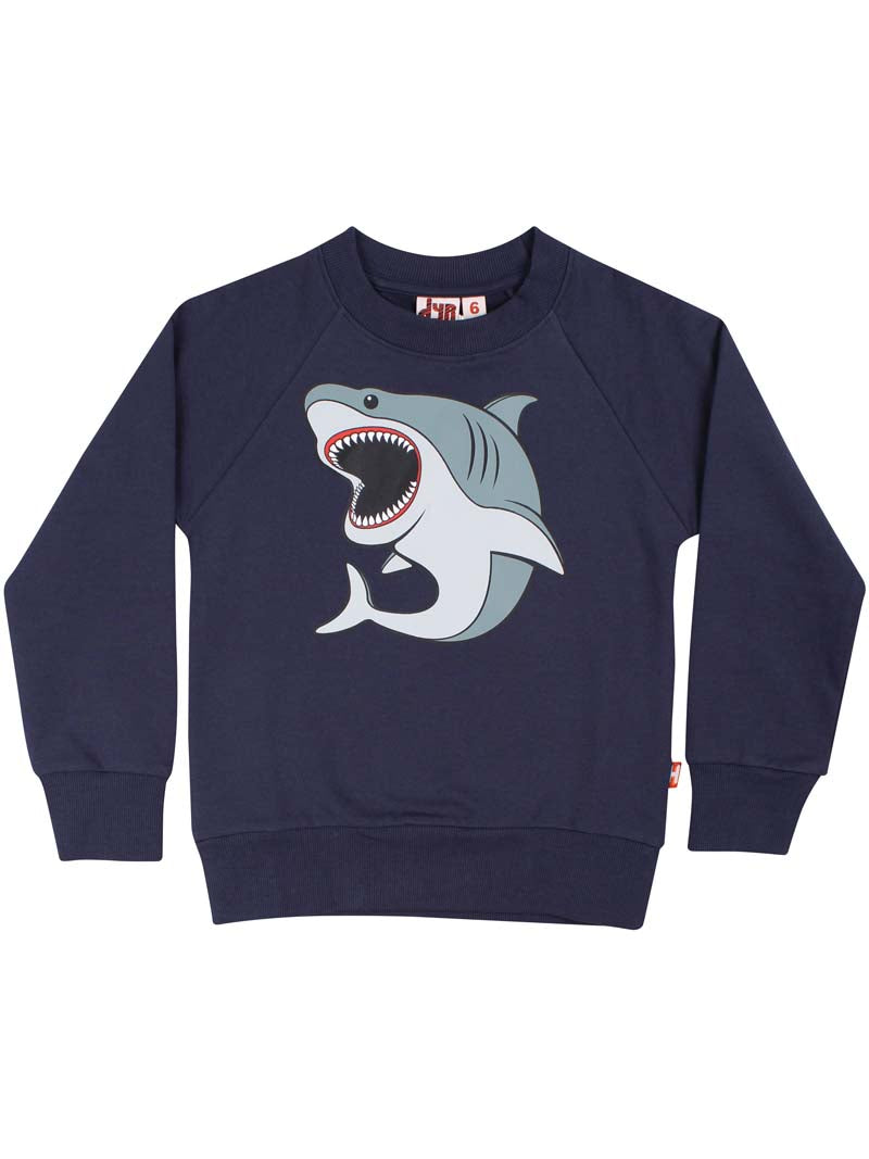 Skøn sweatshirt til børn med print af sej hvidhaj