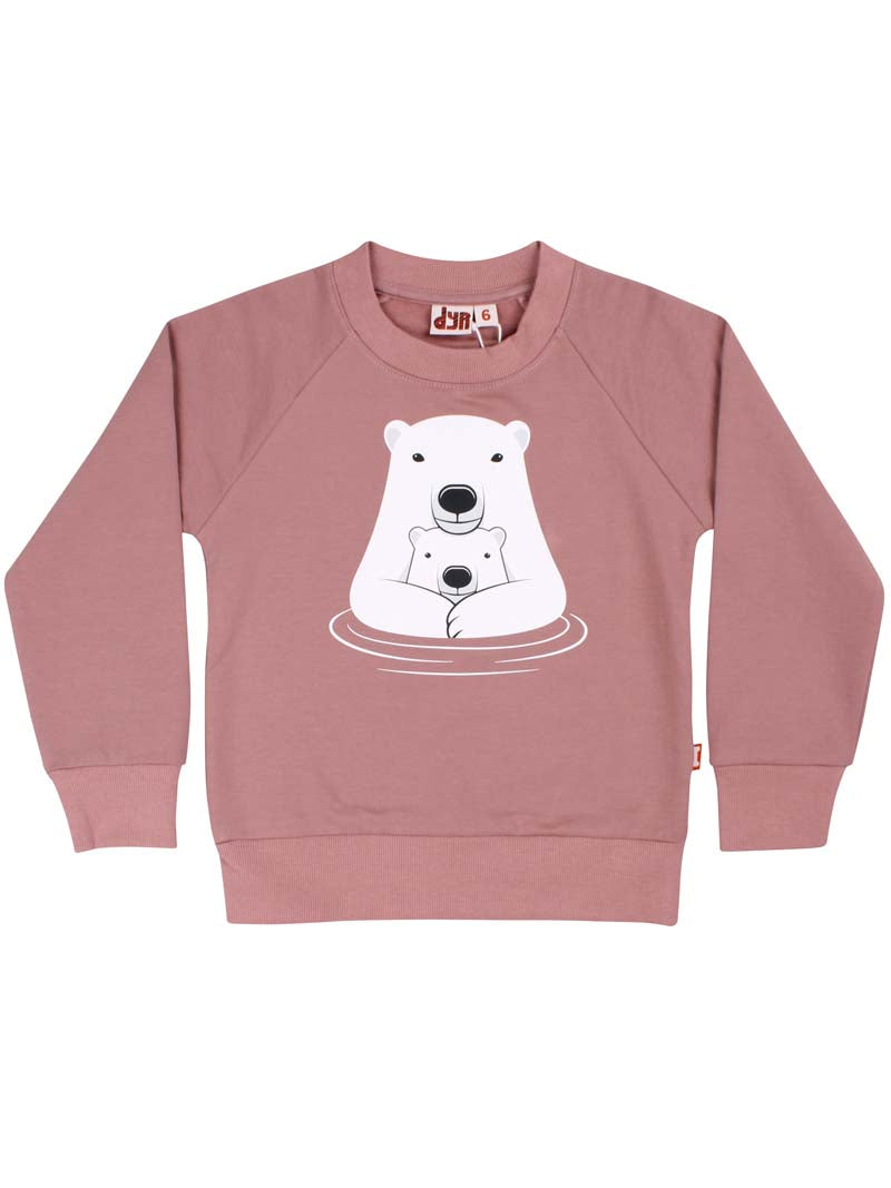 Skøn sweatshirt til børn med sødt print af isbjørnemor og unge