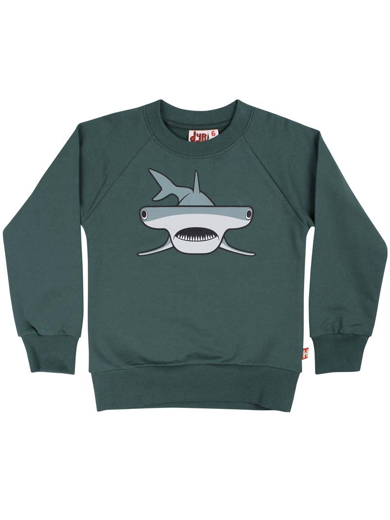 Skøn sweatshirt til børn med print af sej hammerhaj