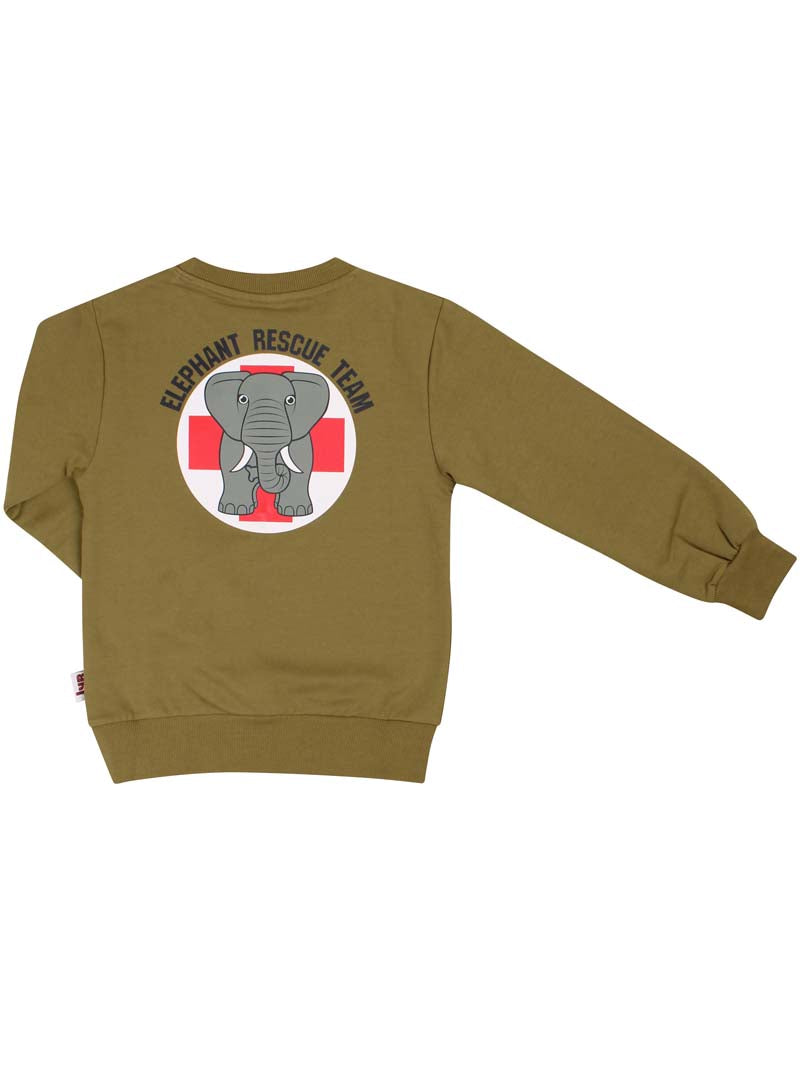 Dyrepasser Sweat Olive ELEFANT RESCUE