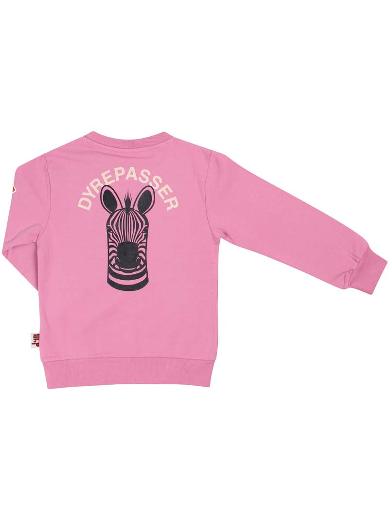Sød dyrepasser sweatshirt til børn med print af zebra