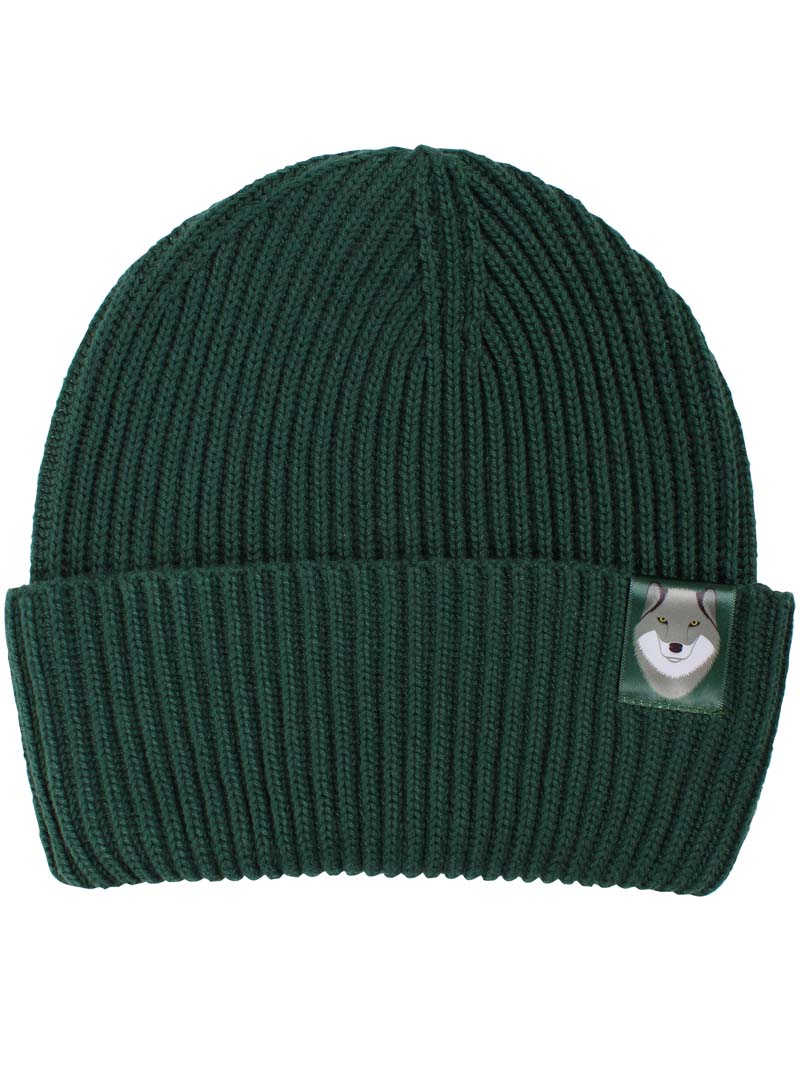Sød og varm hue til børn med lille logo af ulv