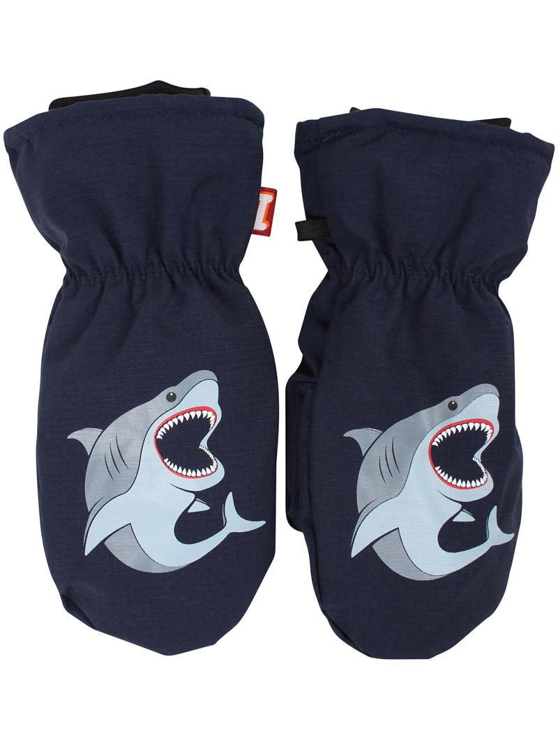 Fine luffer til børn med print af sej hvidhaj