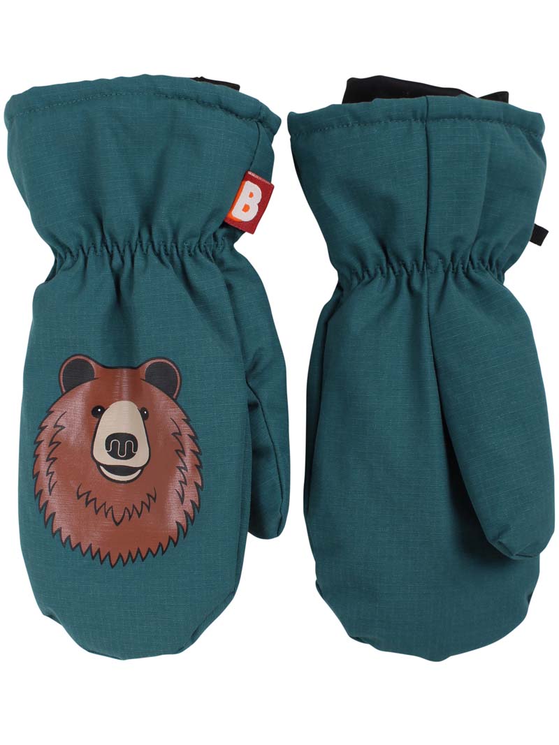 Fine vandtætte luffer til børn med print af brun bjørn