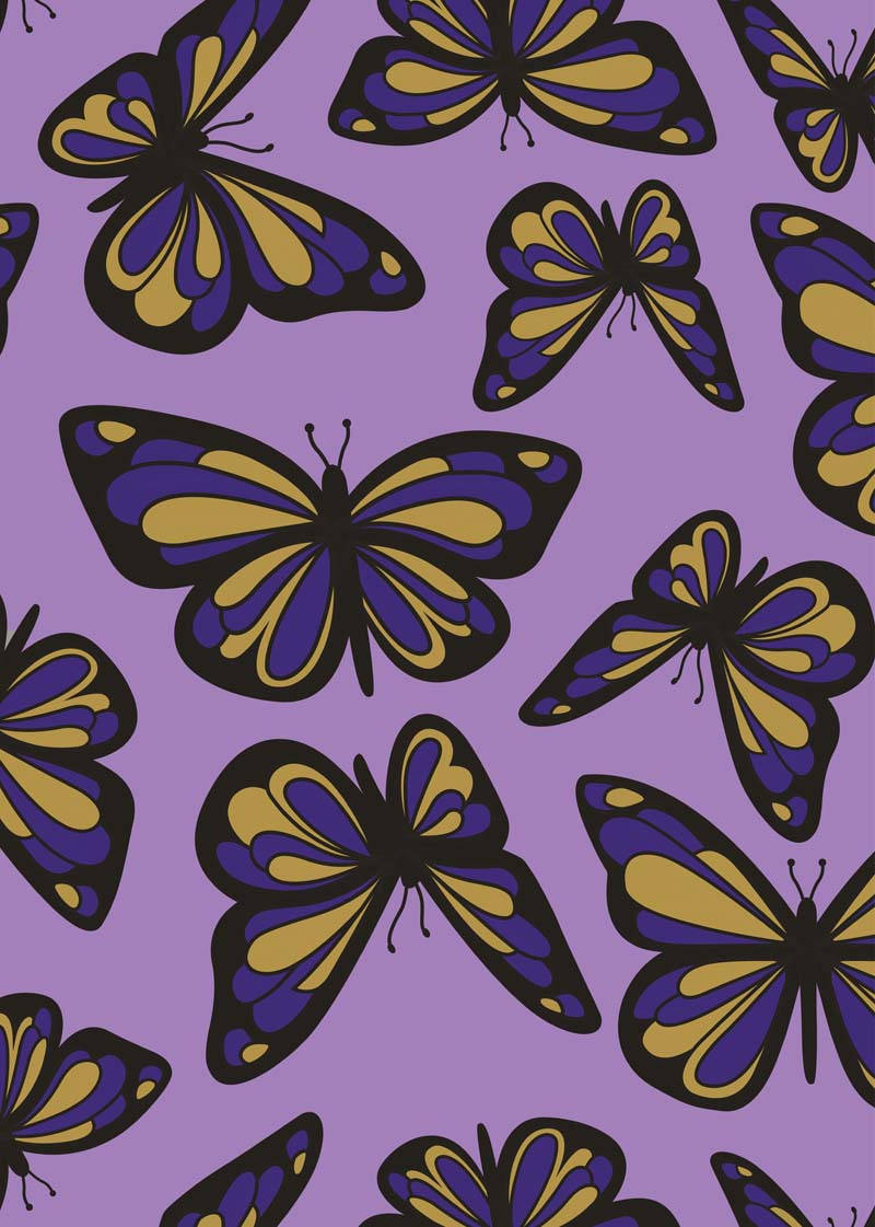 Sødt postkort med motiv af sommerfugle