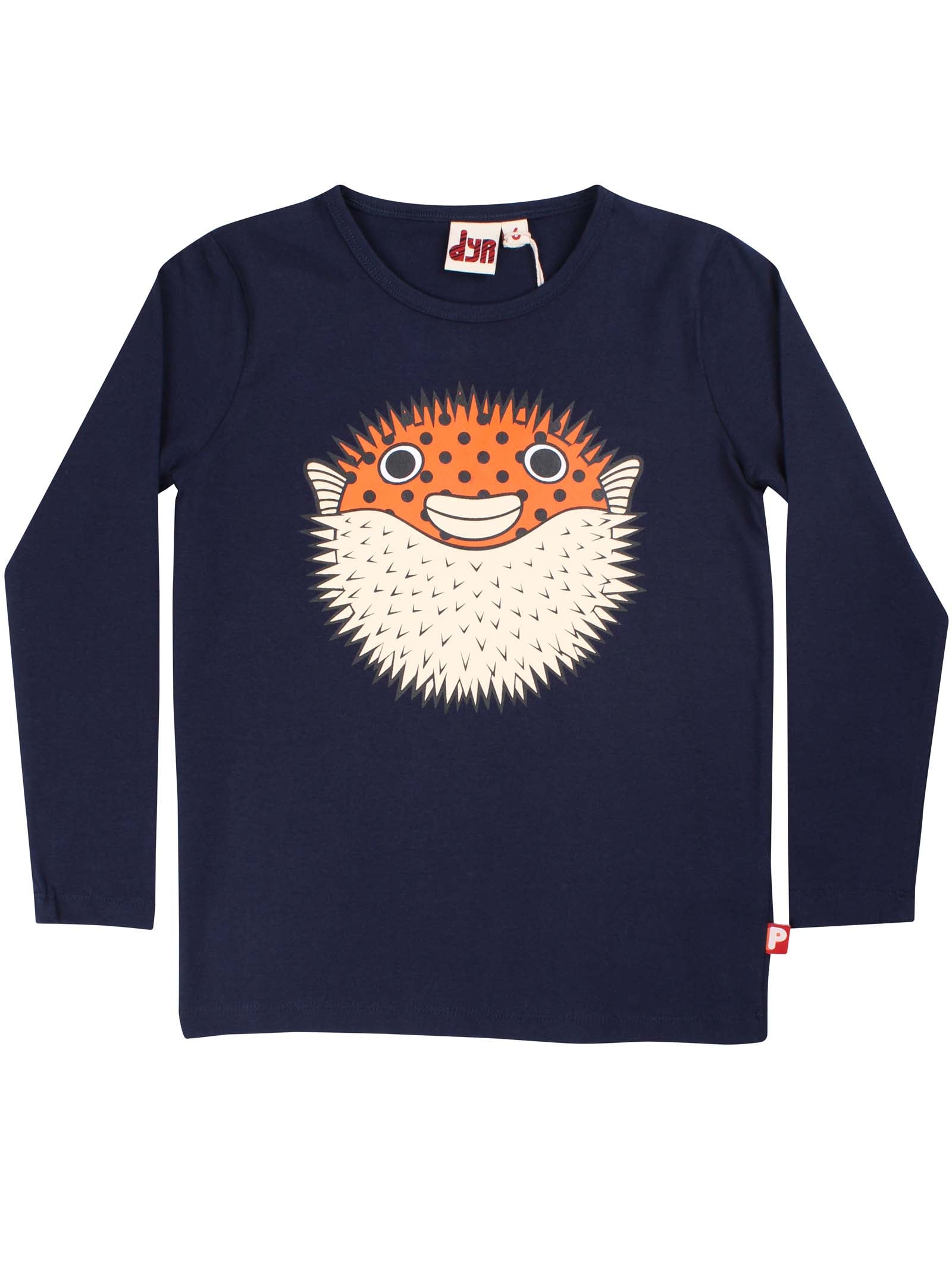 Lækker langærmet bluse til børn med print af pindsvinefisk fra Dyr Cph