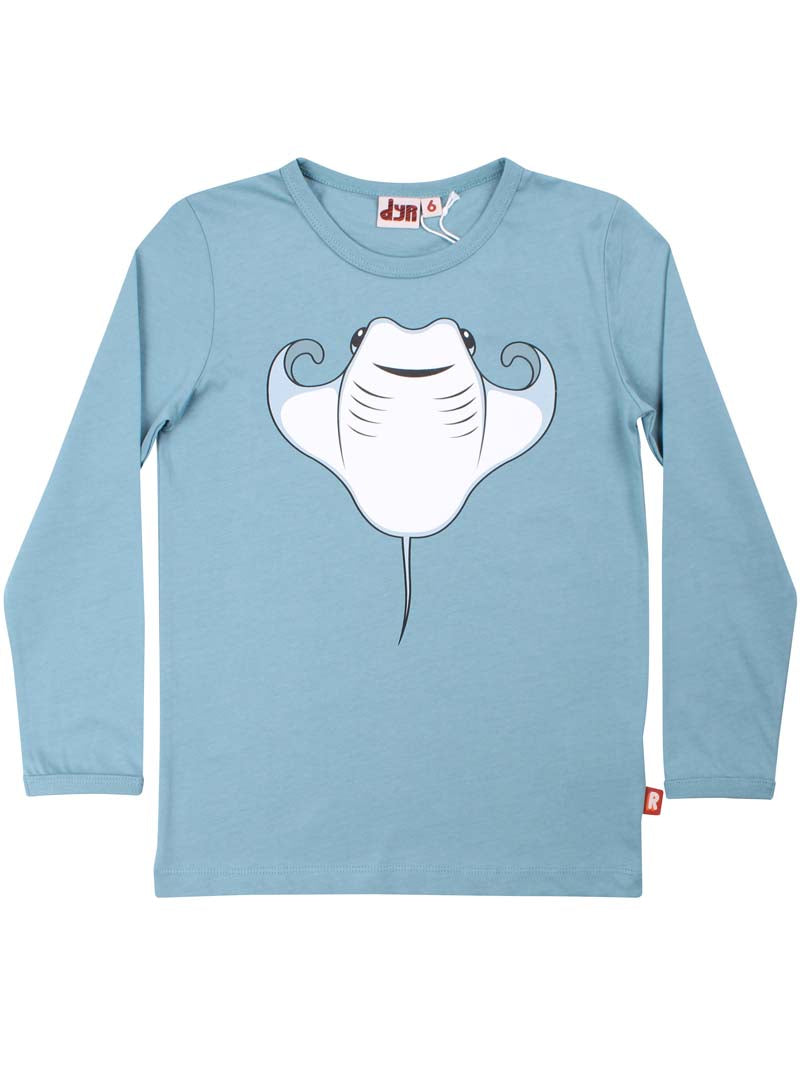 Langærmet bluse til børn med print af rokke