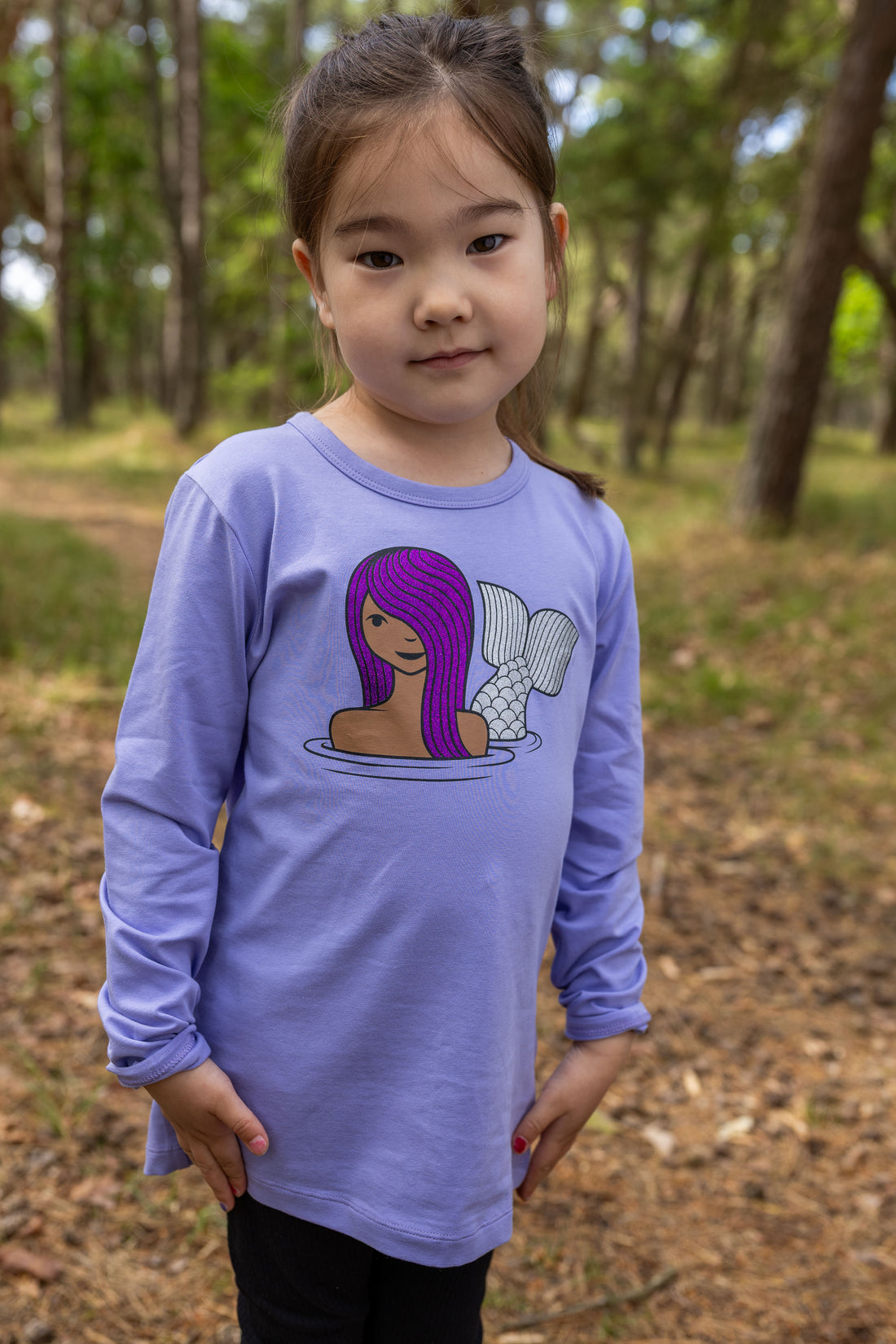 Lækker bluse til børn med print af havfrue