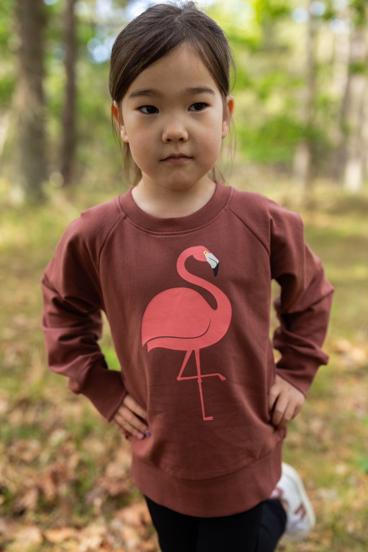 Skøn sweatshirt til børn med print af flamingo
