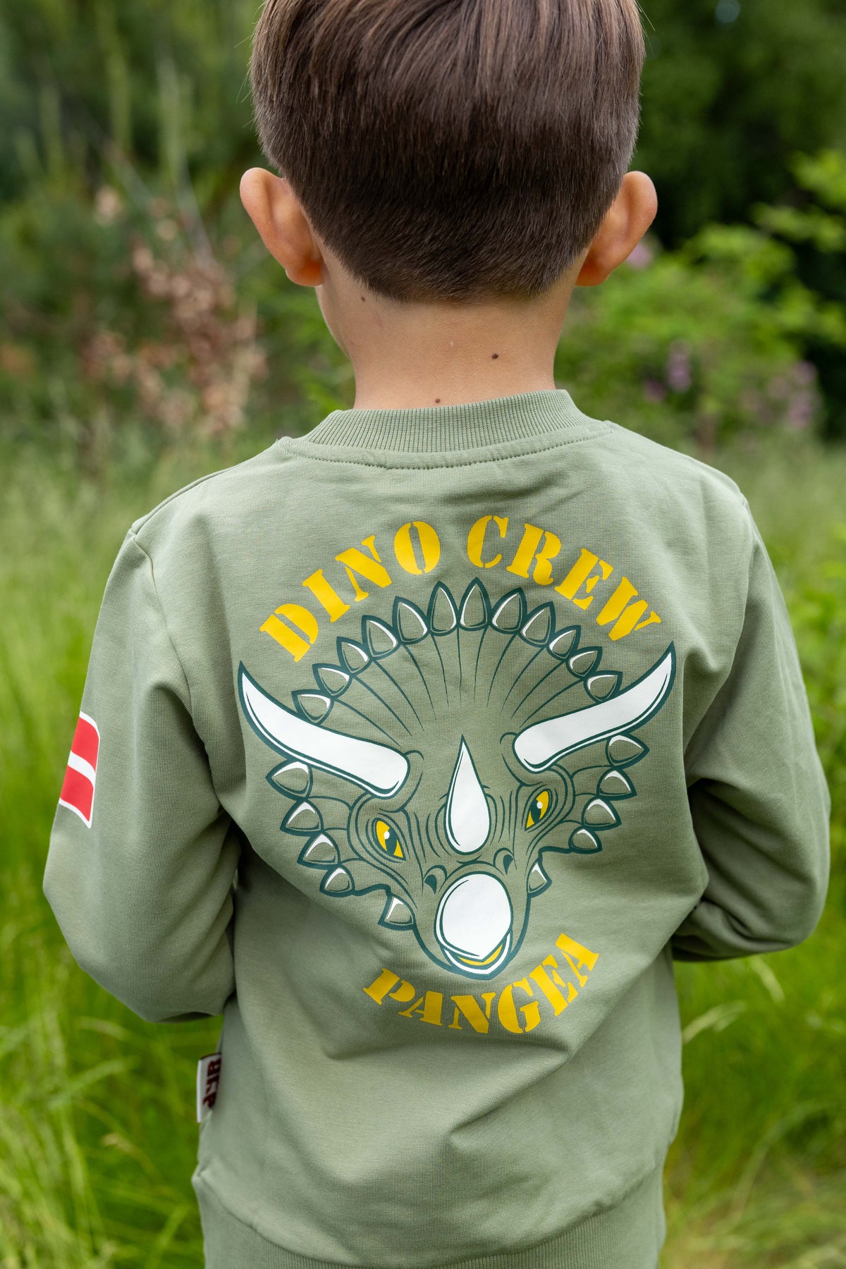 Lækker sweatshirt til børn med print af triceratops dinosaur