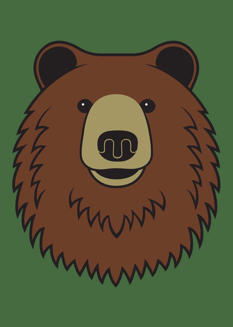 Sødt postkort med motiv af brun bjørn