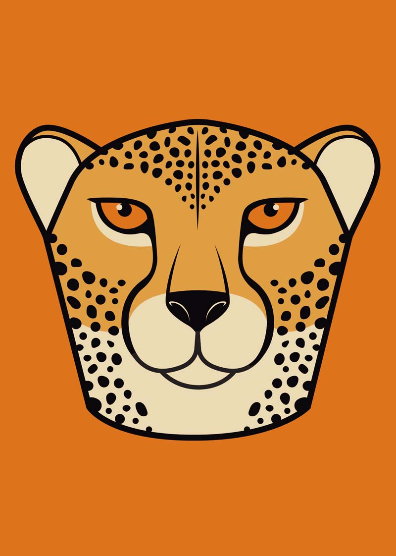 Fint postkort med motiv af gepard