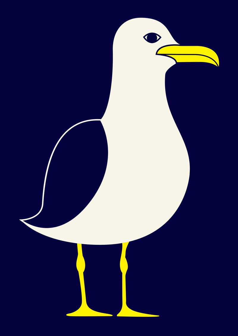 Skønt postkort med motiv af måge