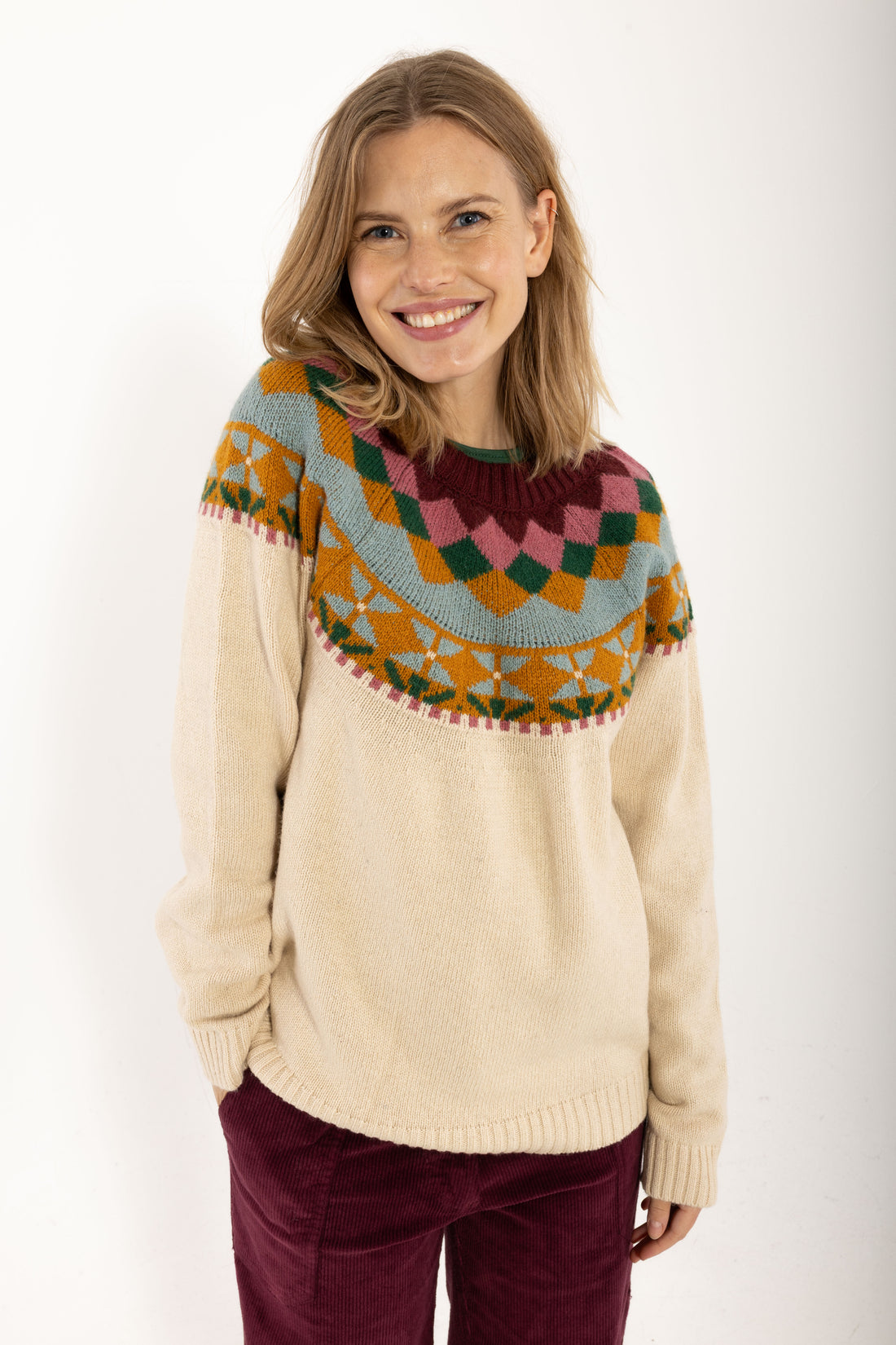 Daneglamping Wool Sweater Light Beige Jaquard26