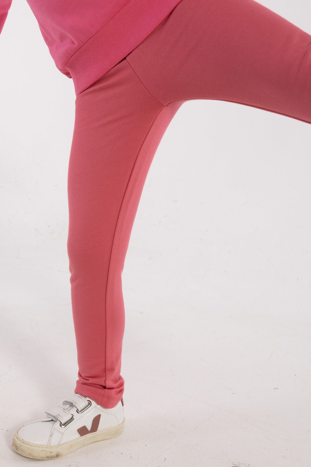 Lækre og varme lyserøde leggings i bomuld til børn