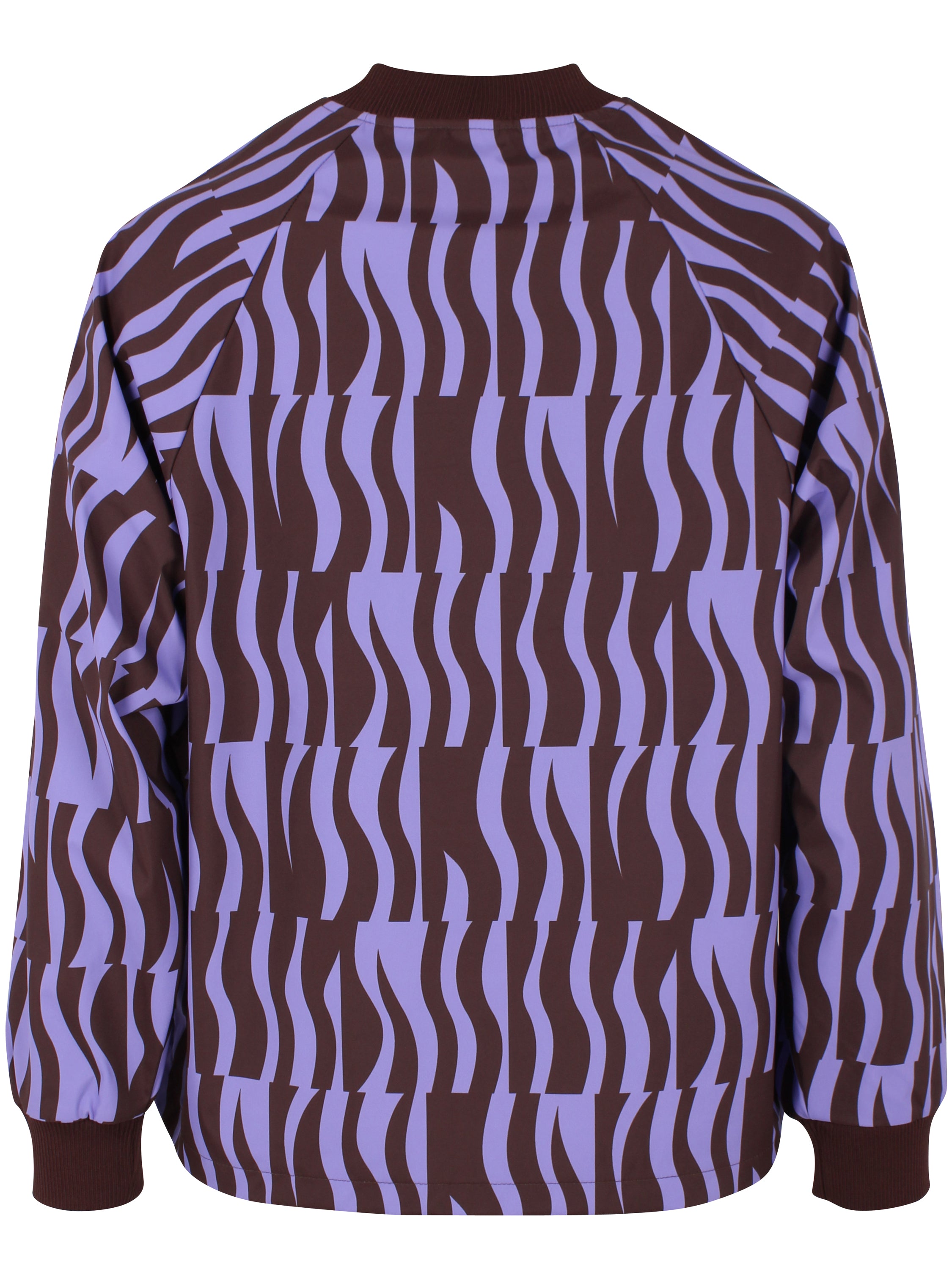 Fin kort jakke i lilla og vinrødt mønster til kvinder