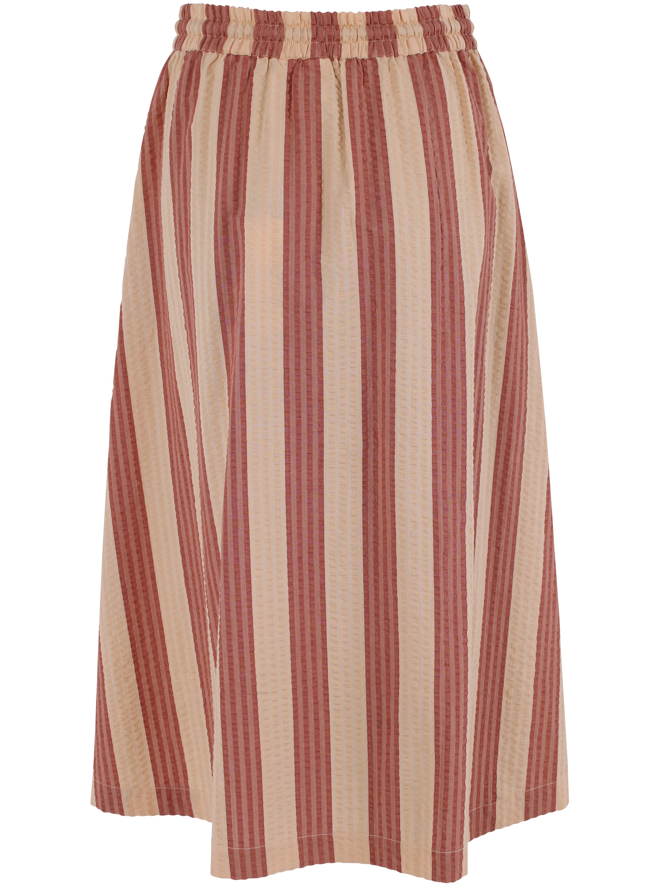 Sød bæk og bølge nederdel med orangebrune og sandfarvede striber til kvinder
