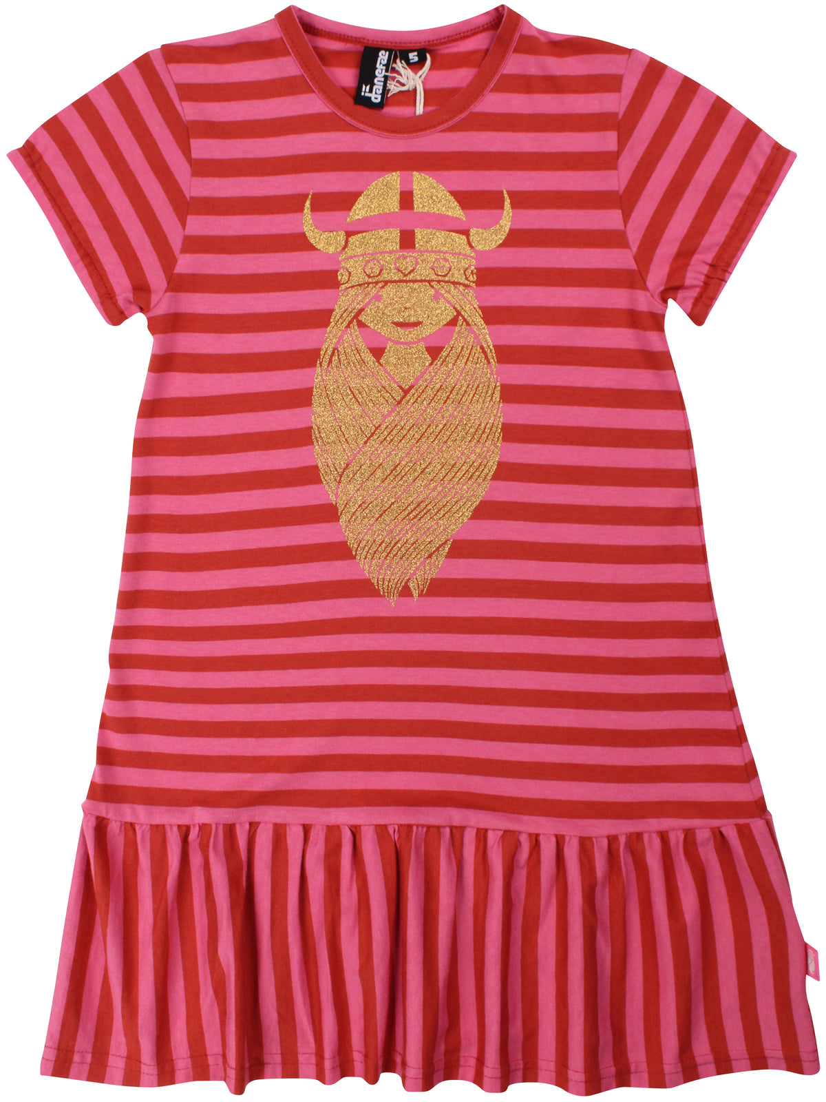 Danebanana Modal Dress Chili/Soft Cherry FREJA (GLITTER)