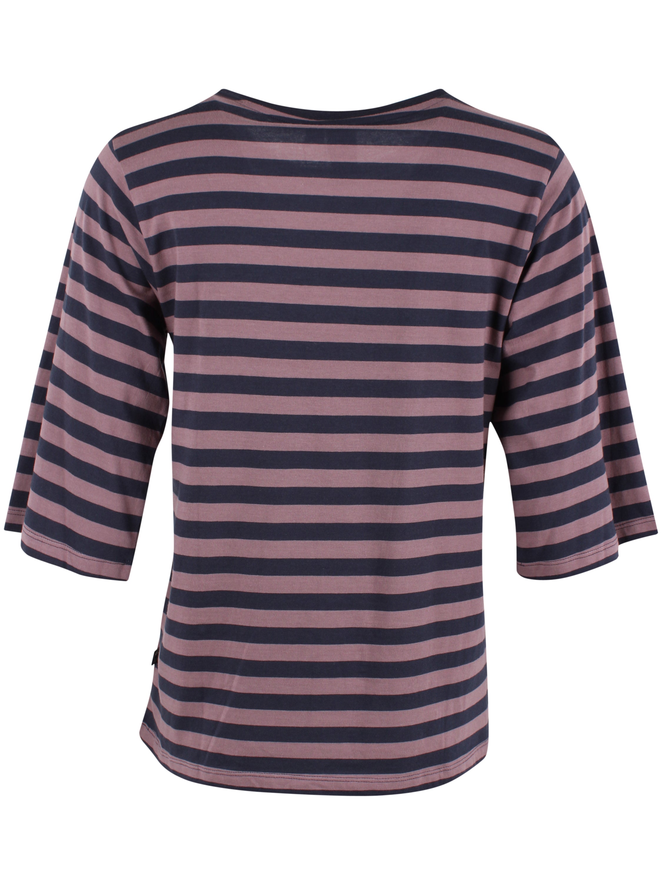 Fin t-shirt med striber, rund hals og lidt længere ærmer til kvinder