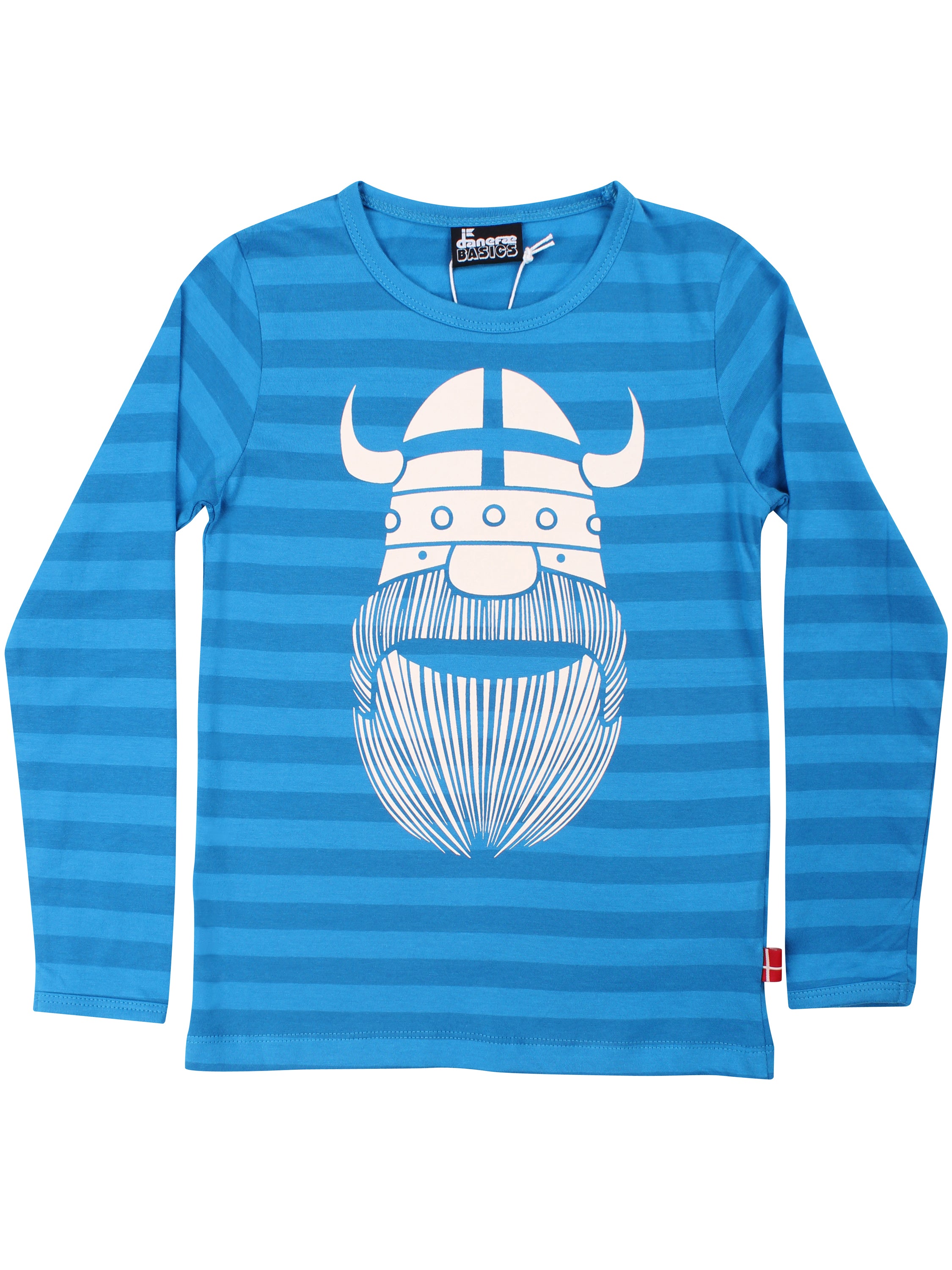 Stribet bluse til børn med viking.