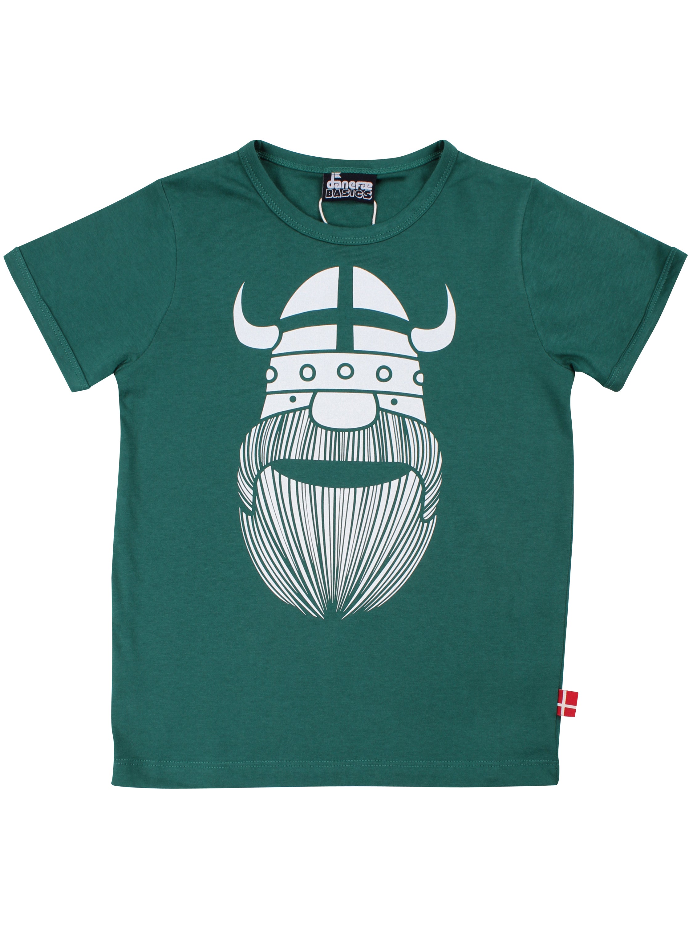 Grøn t-shirt til børn med viking.