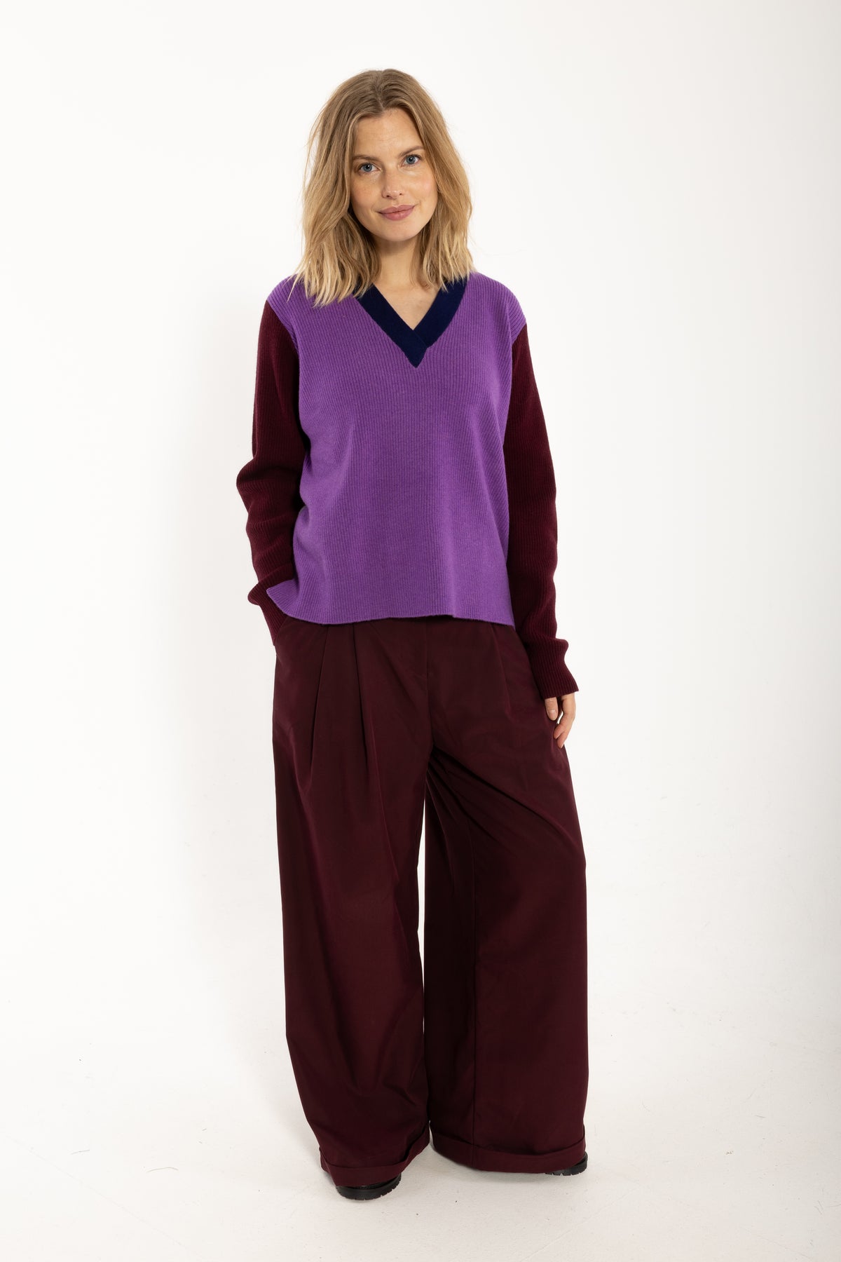 Danebass Merino Wool Sweater Purple-Mix