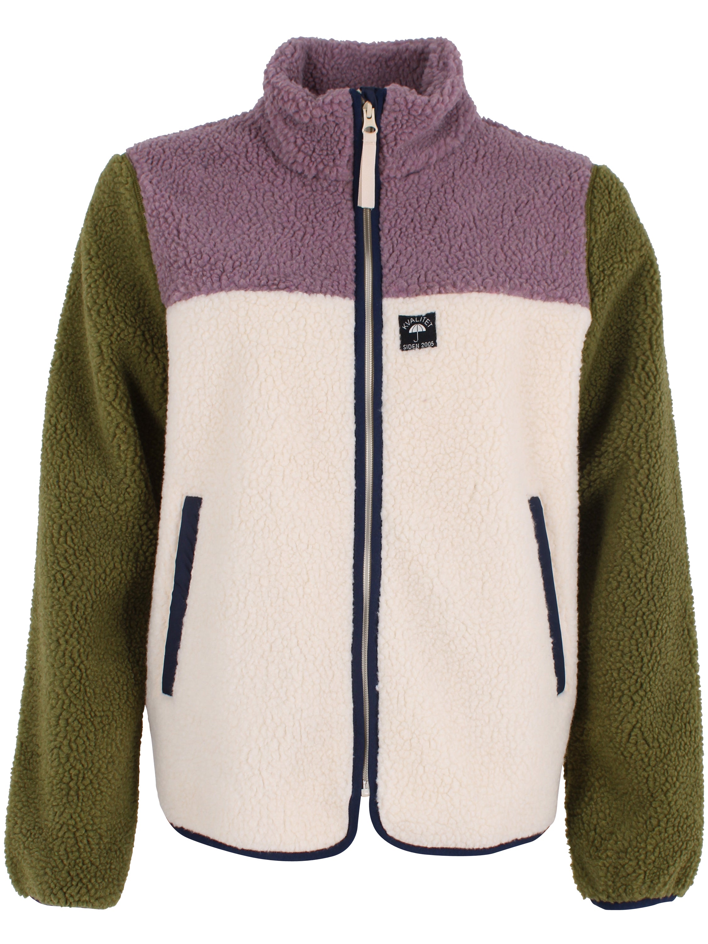 Flot flerfarvet fleecejakke til kvinder