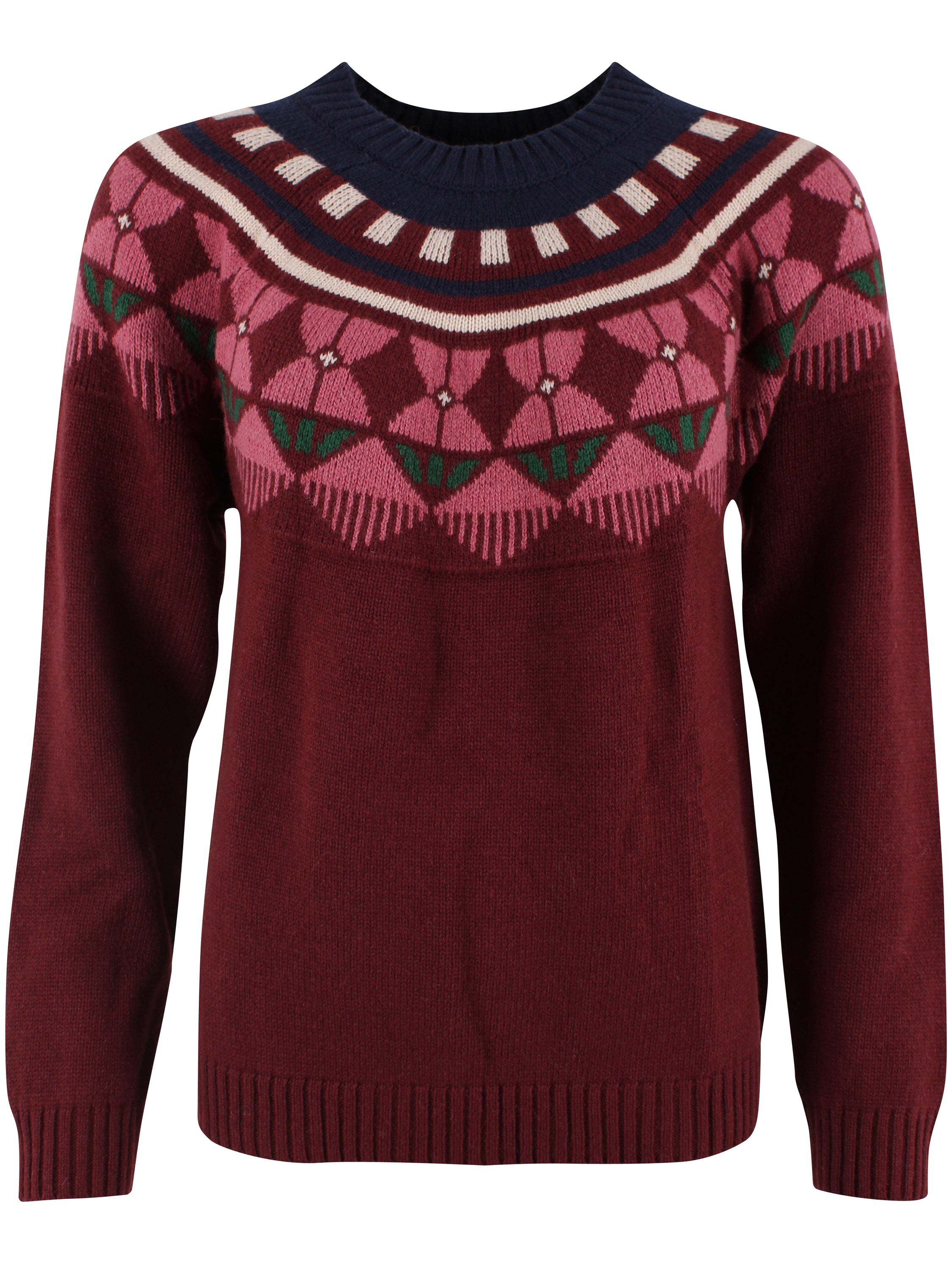 Daneblizzard Wool Sweater Dark Cherry FLOWER