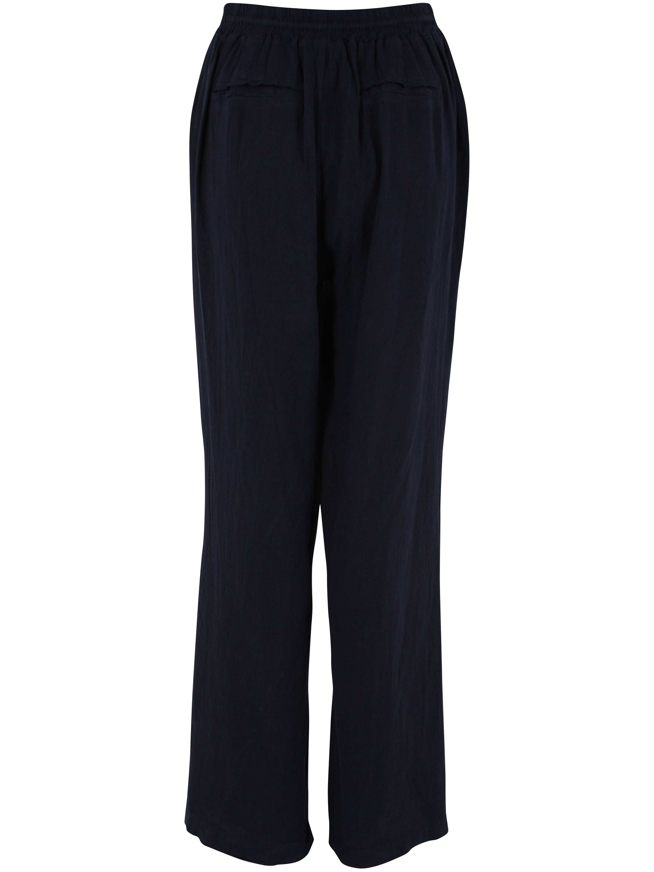 Smarte navyblå bukser i lækker hørblanding til kvinder