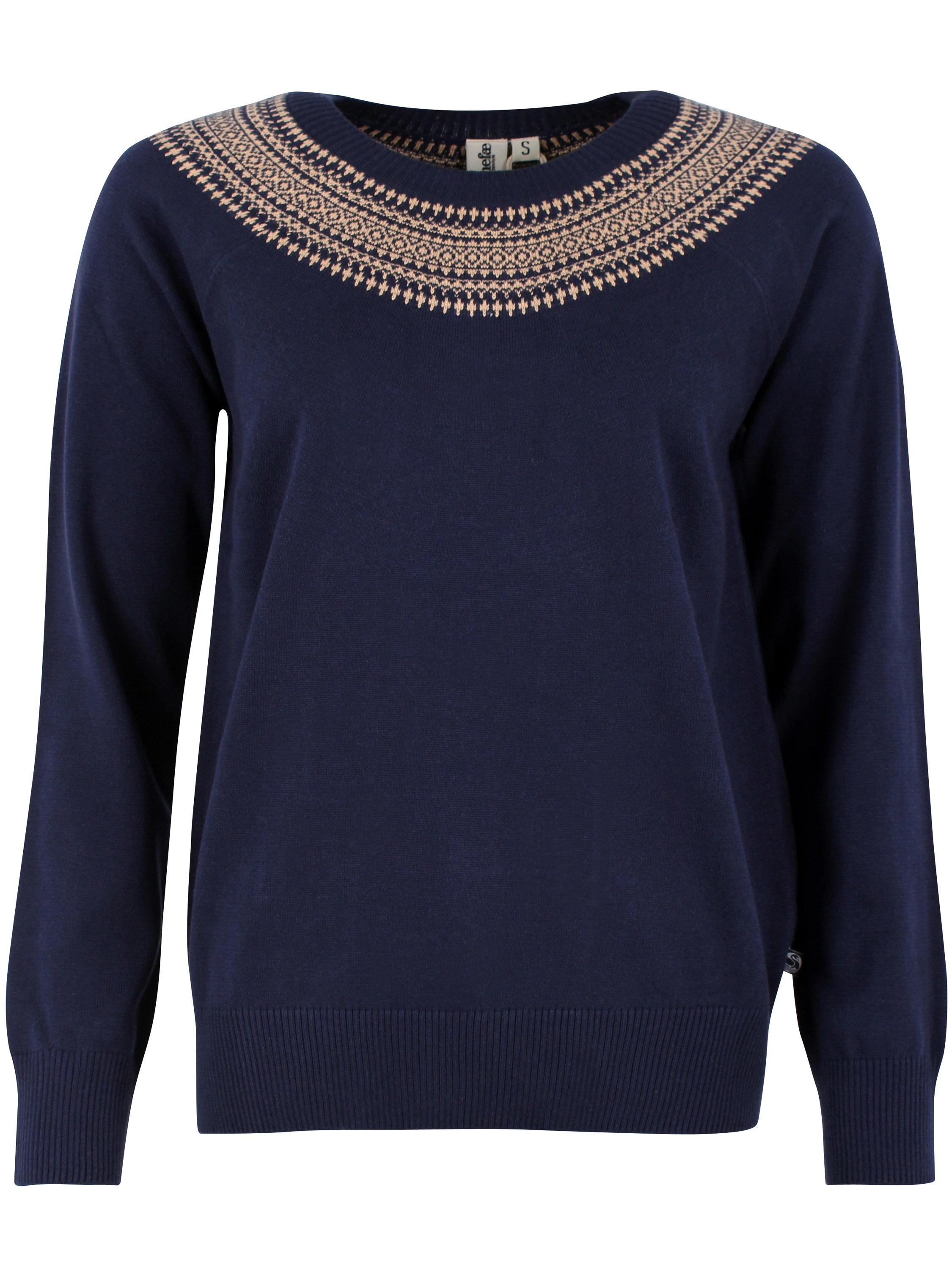 Danebright Lights Cotton Sweater Dark Navy JAQUARD