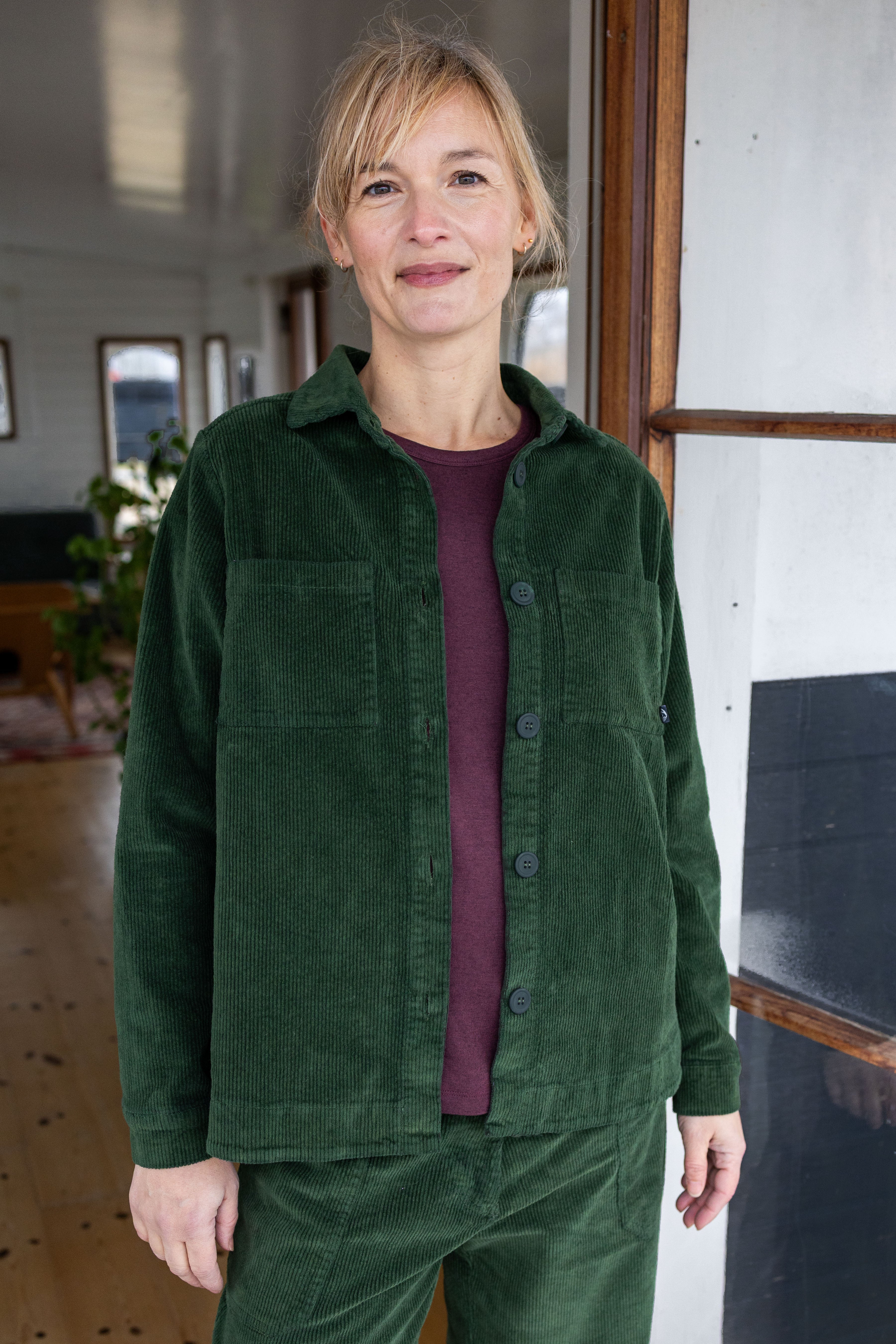 Danecattle Cord Stretch Shirt Dark Forest
