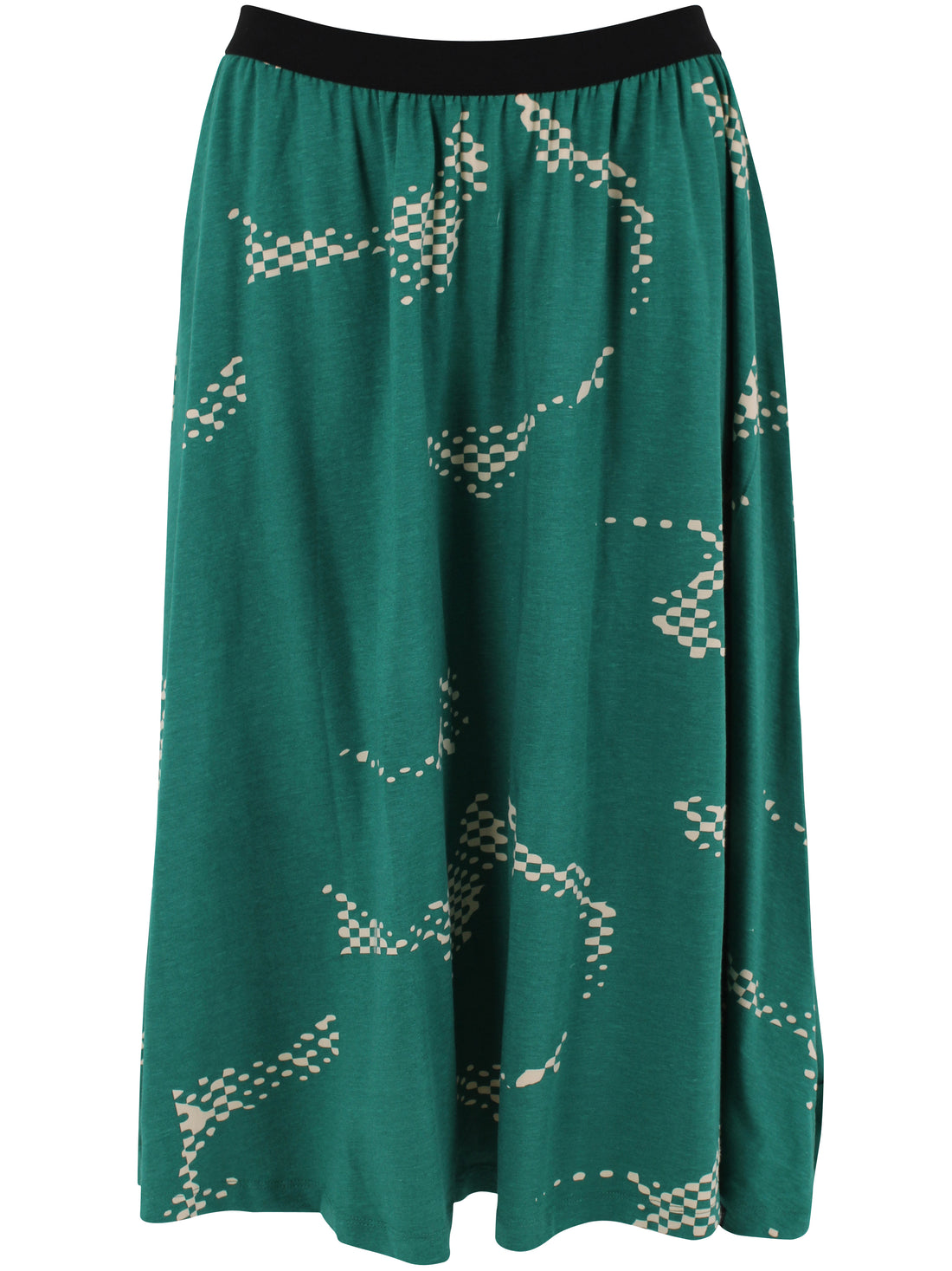 Skøn grøn nederdel i fint mønster til kvinder