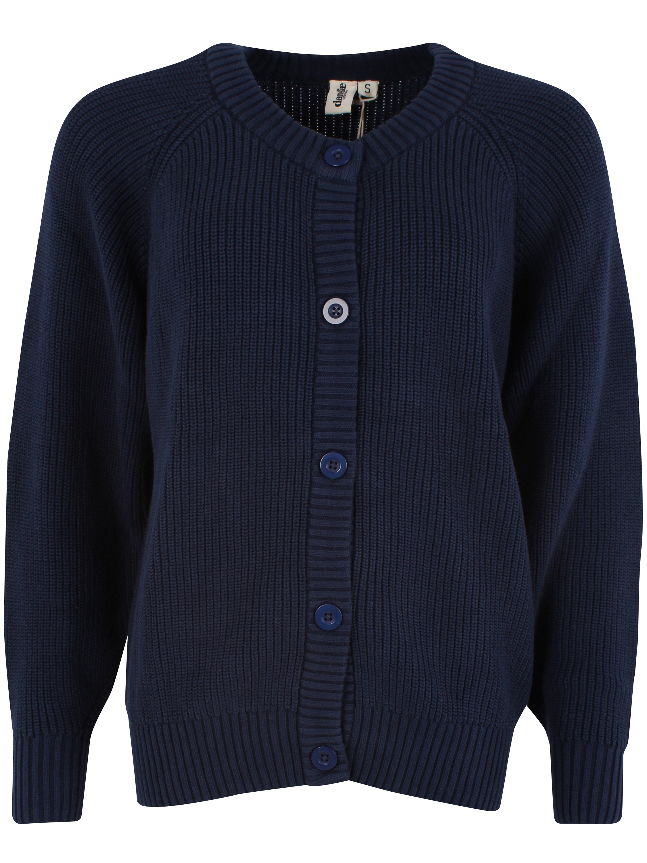 Flot chunky cardigan i navyblå til kvinder