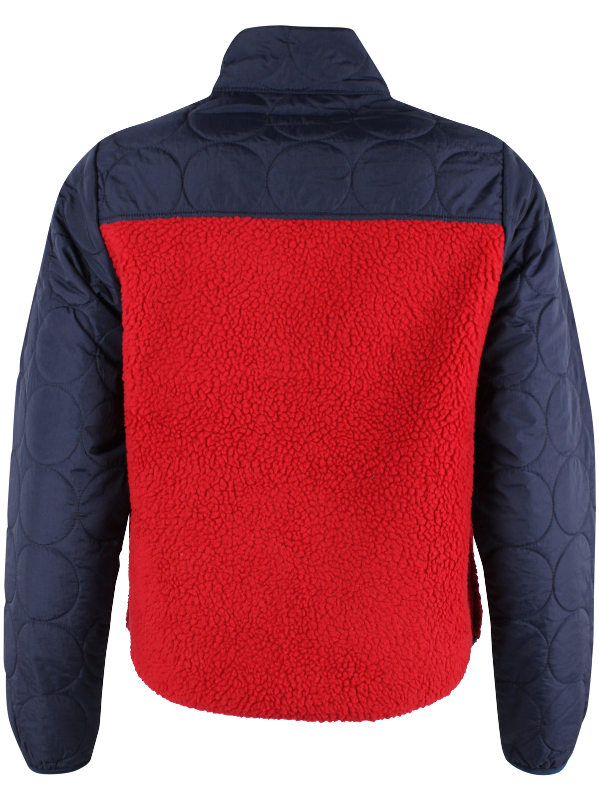 Rød og navyblå zip-up i fleece og termo til damer