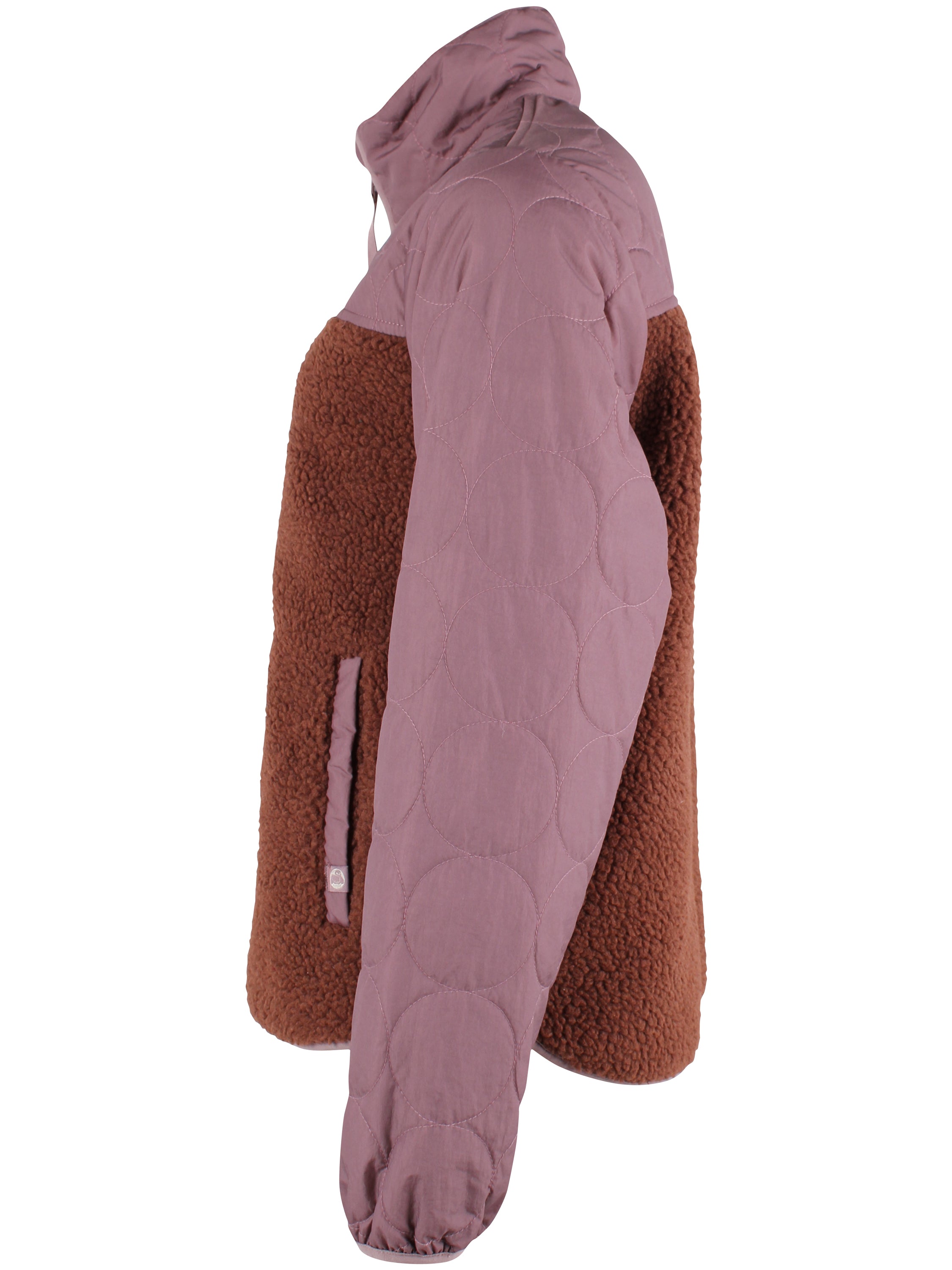 Tofarvet zip-up jakke i fleece og termo til kvinder