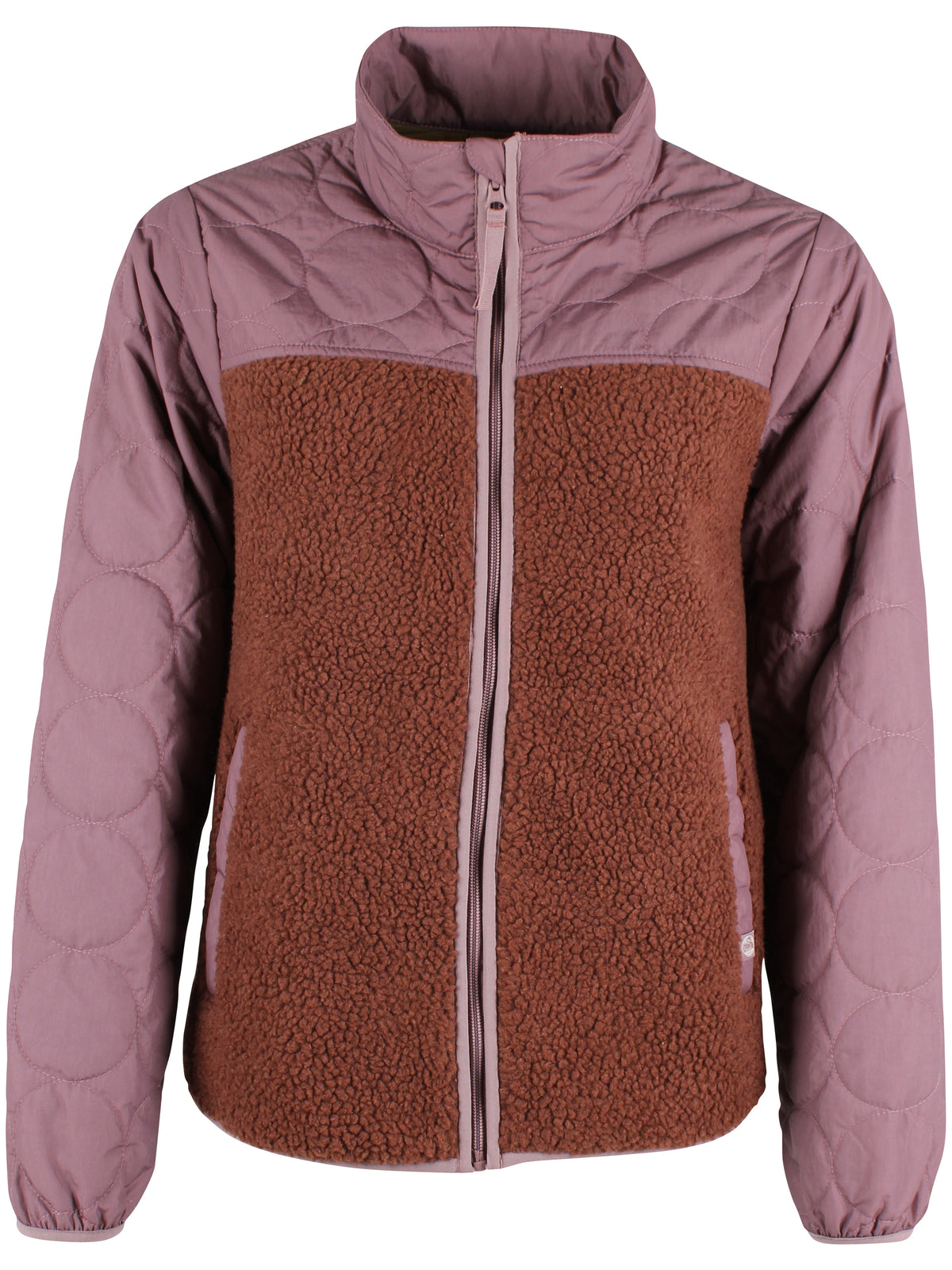 Tofarvet zip-up jakke i fleece og termo til kvinder