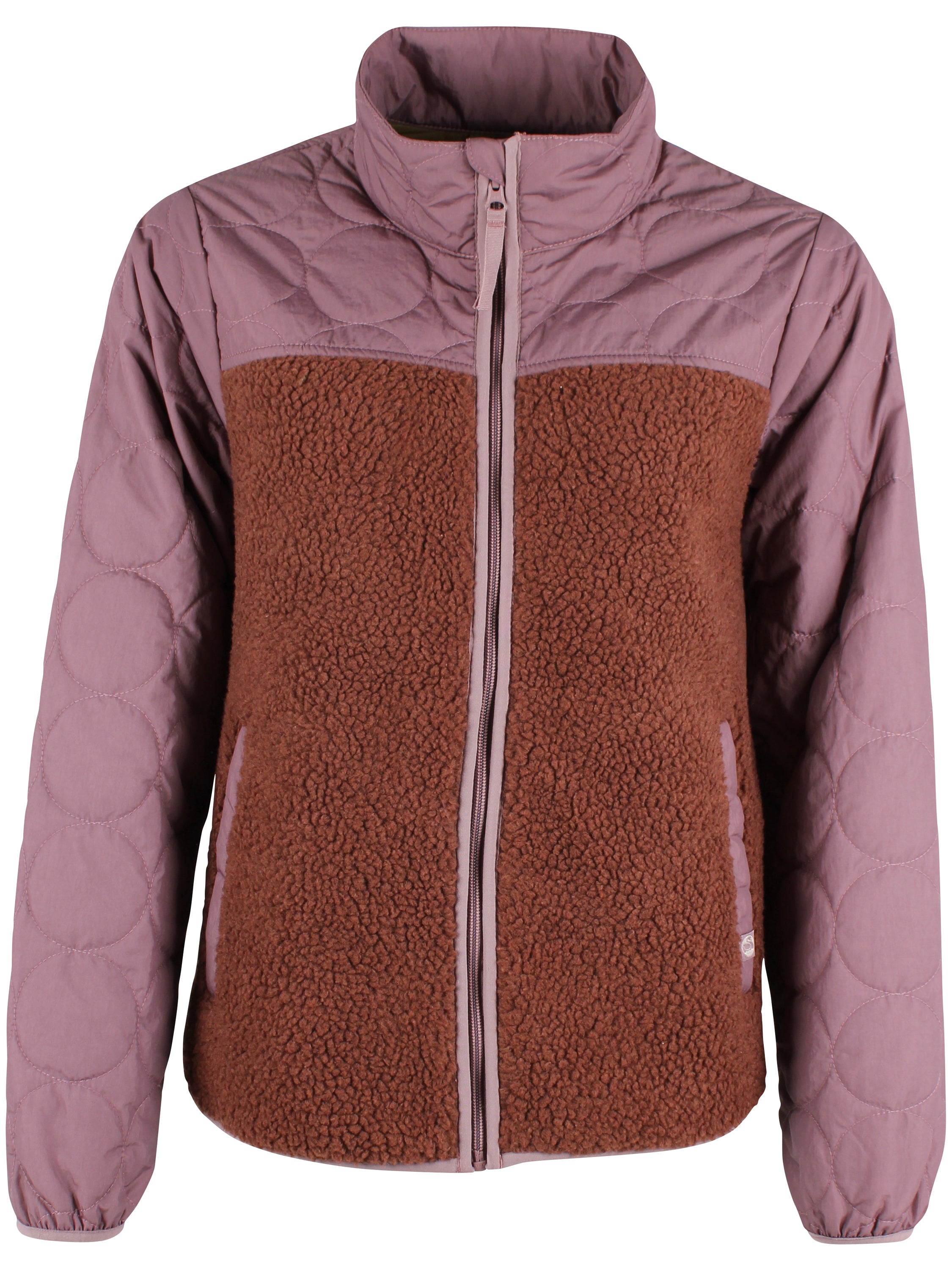 Tofarvet zip-up jakke i fleece og termo til kvinder