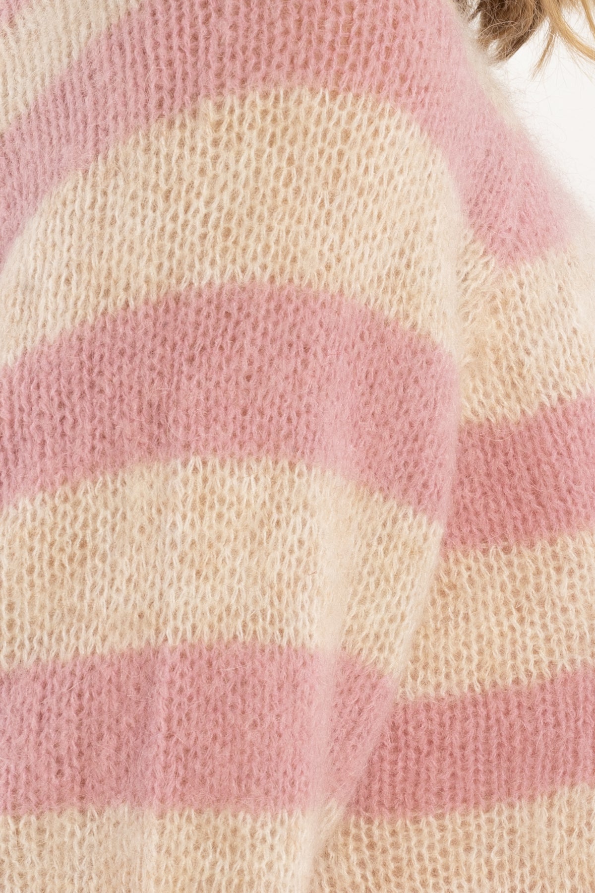 Daneherbal Mohair Sweater Cold Pink/Light Beige