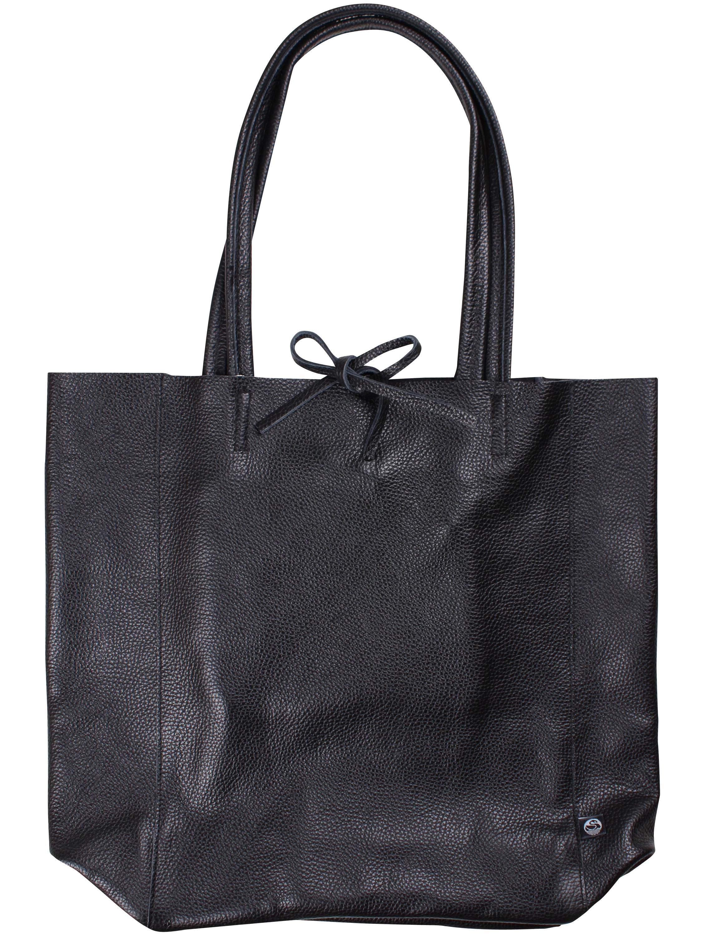 Sort læder taske lavet af ægte italiensk læder